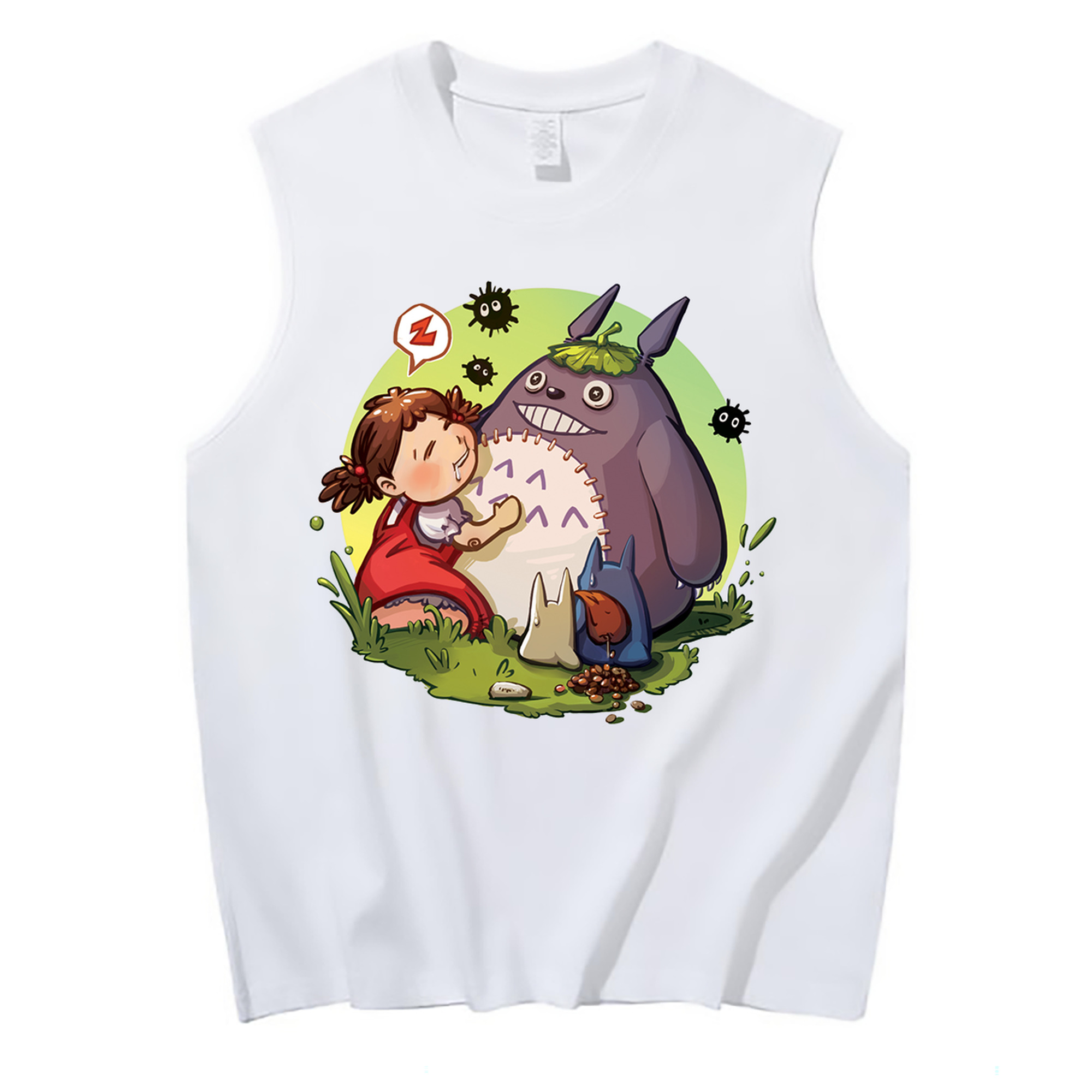 （画像用） となりのトトロ 草壁メイ 草壁サツキ My Neighbor Totoro Satsuki Kusakabe Mei Kusakabe コットン100％タンクトップ（フロントプリント）