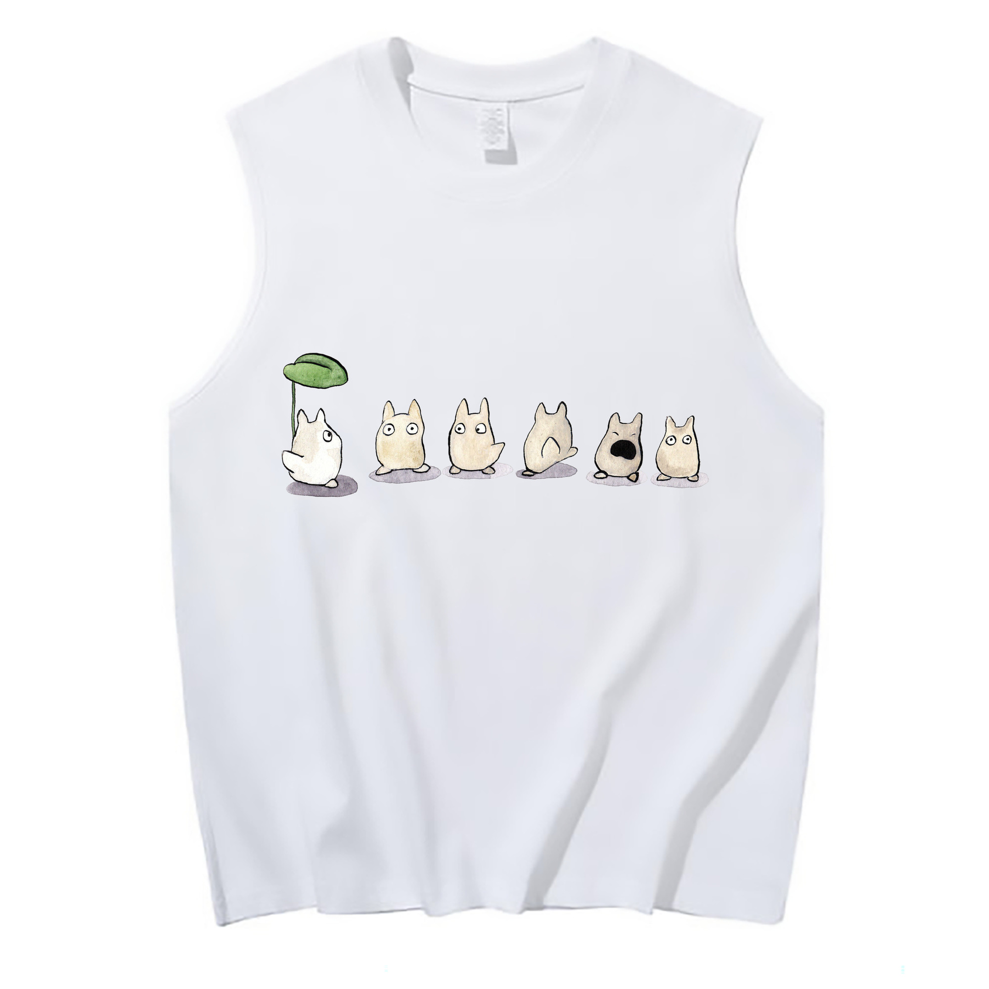 （画像用） となりのトトロ 草壁メイ 草壁サツキ My Neighbor Totoro Satsuki Kusakabe Mei Kusakabe コットン100％タンクトップ（フロントプリント）