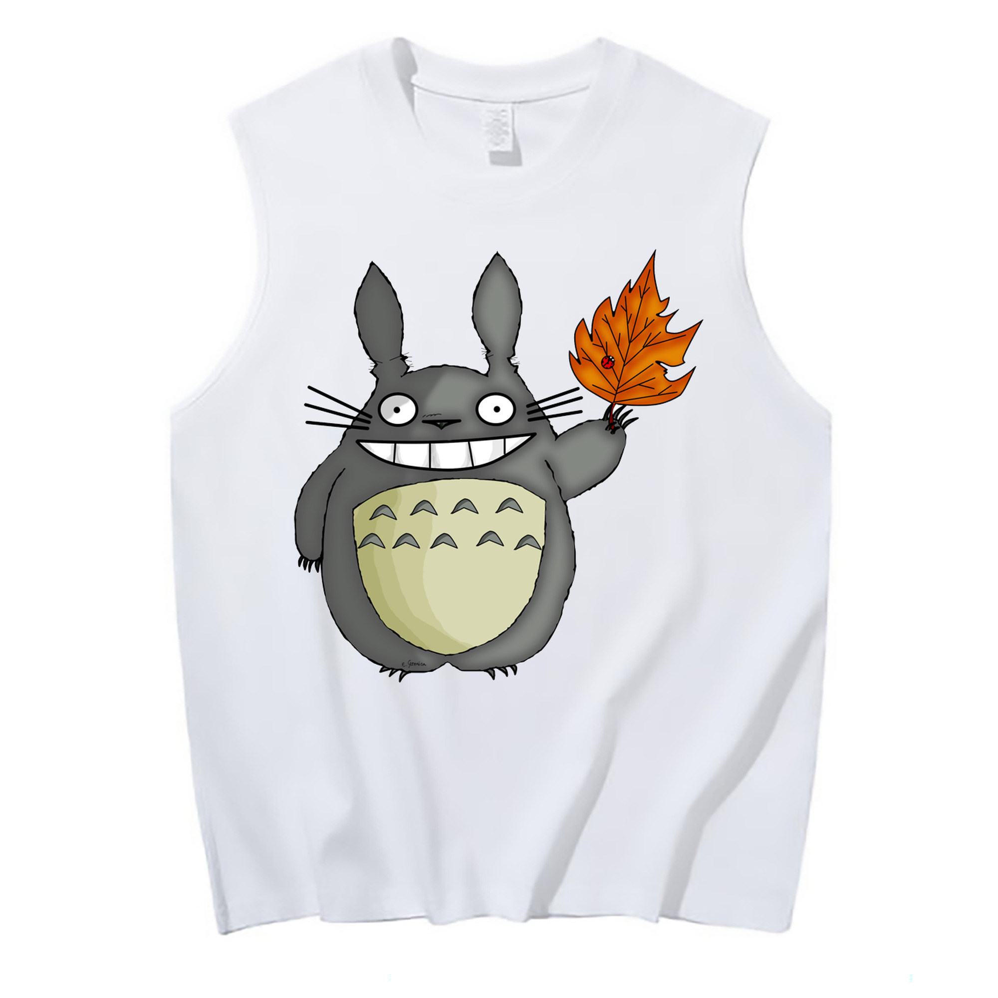 （画像用） となりのトトロ 草壁メイ 草壁サツキ My Neighbor Totoro Satsuki Kusakabe Mei Kusakabe コットン100％タンクトップ（フロントプリント）