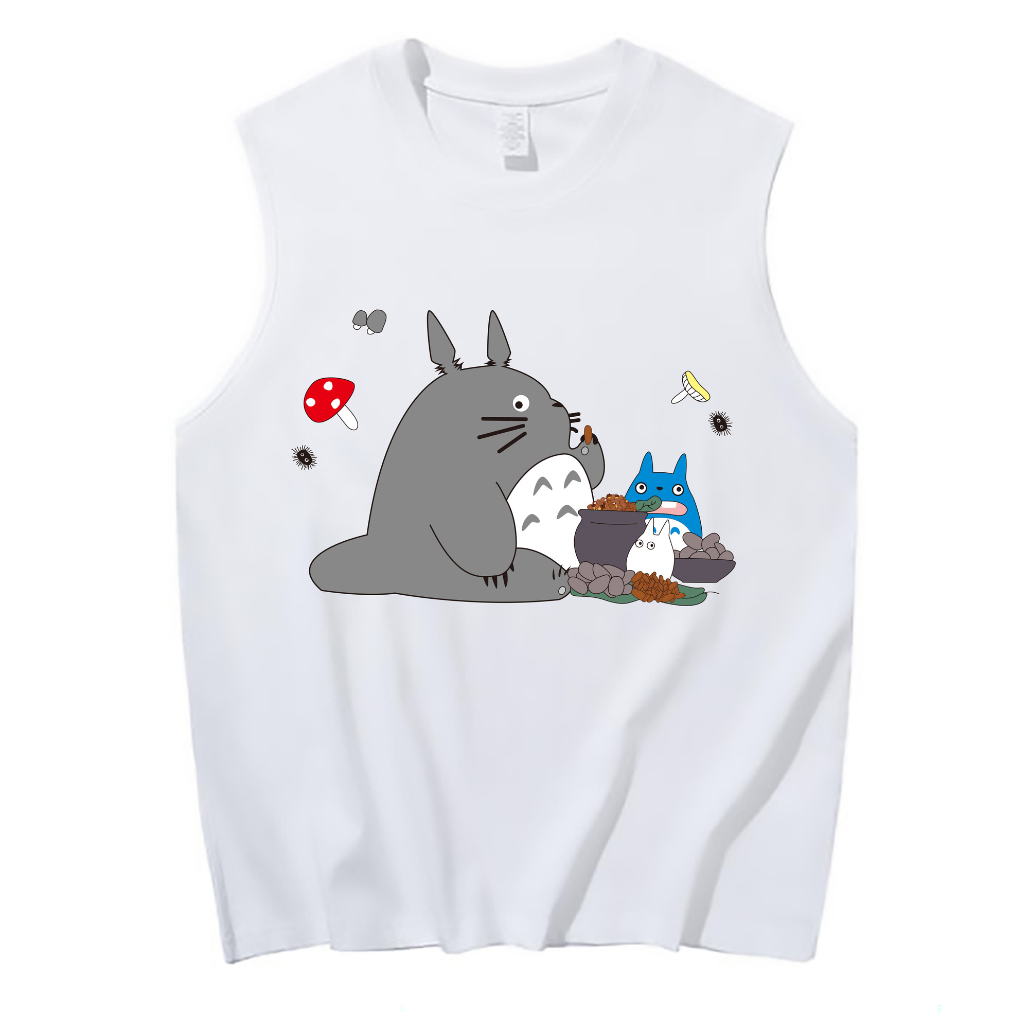 （画像用） となりのトトロ 草壁メイ 草壁サツキ My Neighbor Totoro Satsuki Kusakabe Mei Kusakabe コットン100％タンクトップ（フロントプリント）