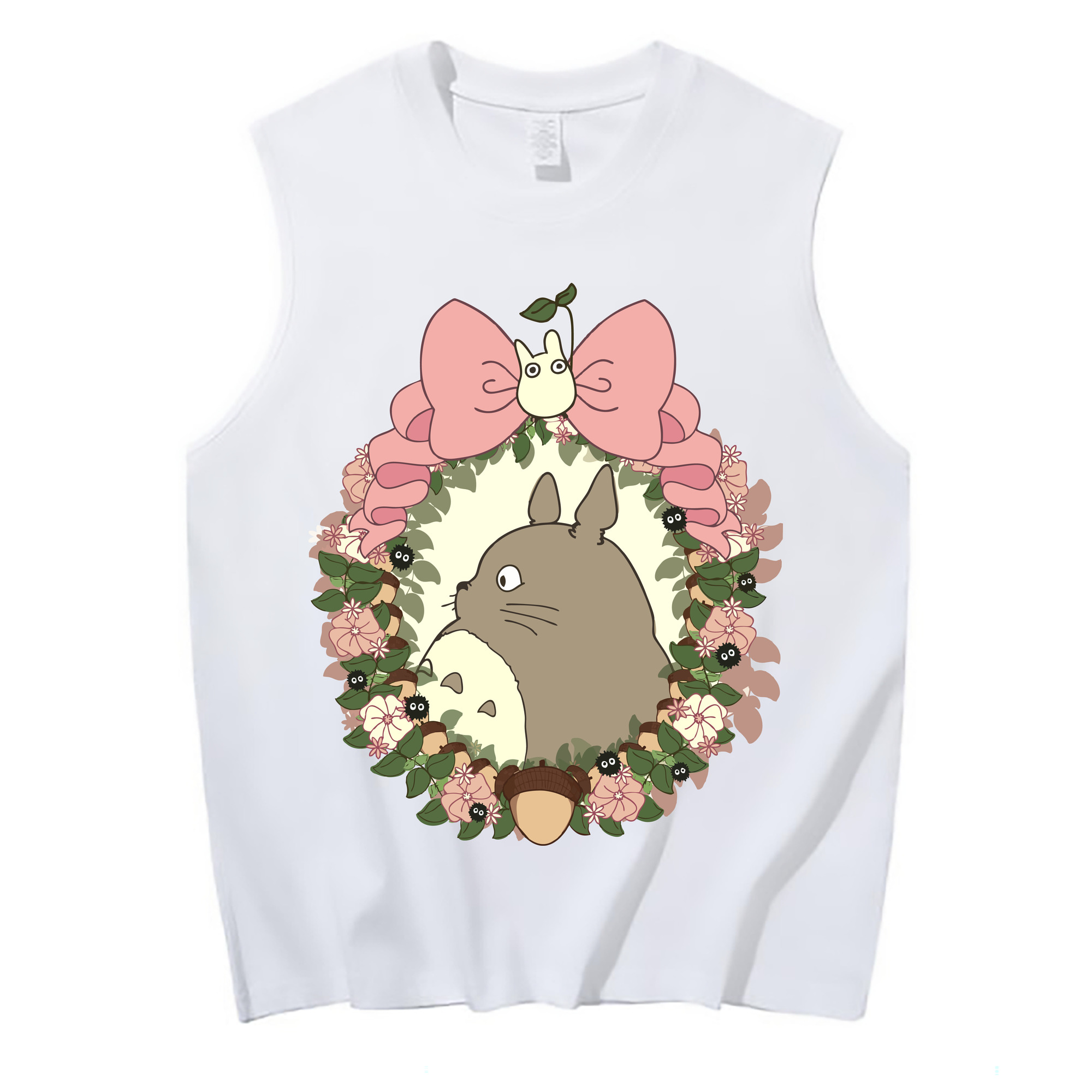 （画像用） となりのトトロ 草壁メイ 草壁サツキ My Neighbor Totoro Satsuki Kusakabe Mei Kusakabe コットン100％タンクトップ（フロントプリント）