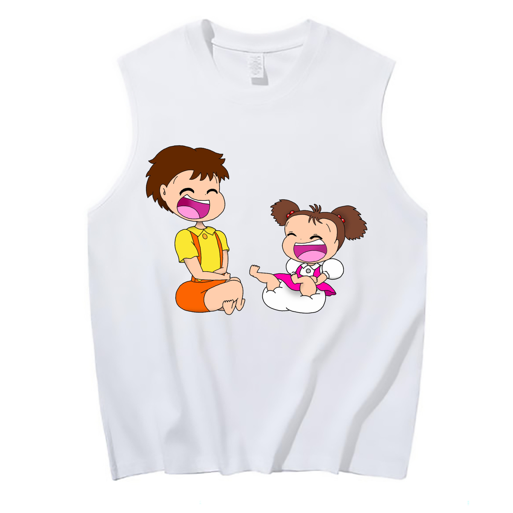 （画像用） となりのトトロ 草壁メイ 草壁サツキ My Neighbor Totoro Satsuki Kusakabe Mei Kusakabe コットン100％タンクトップ（フロントプリント）