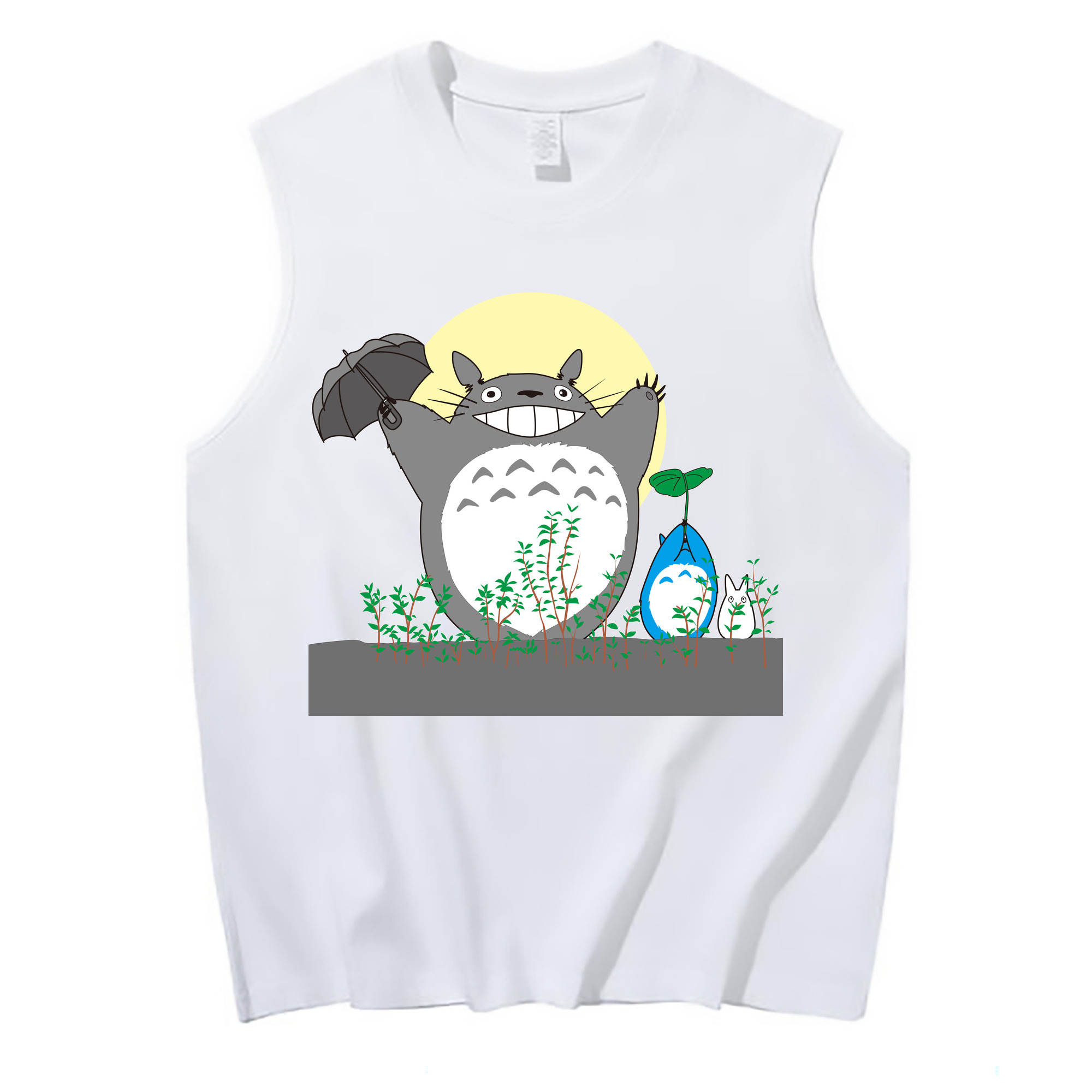 （画像用） となりのトトロ 草壁メイ 草壁サツキ My Neighbor Totoro Satsuki Kusakabe Mei Kusakabe コットン100％タンクトップ（フロントプリント）