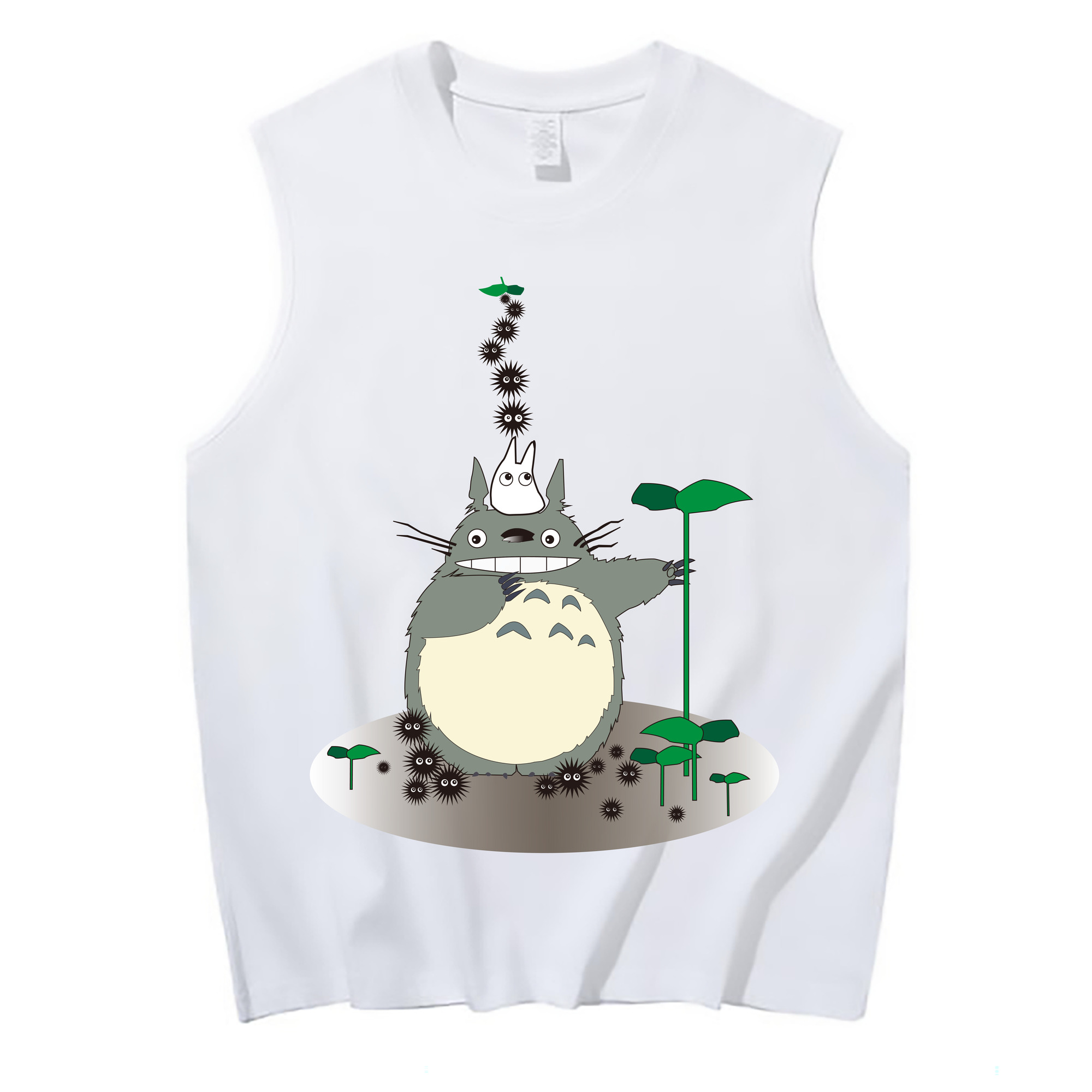 （画像用） となりのトトロ 草壁メイ 草壁サツキ My Neighbor Totoro Satsuki Kusakabe Mei Kusakabe コットン100％タンクトップ（フロントプリント）