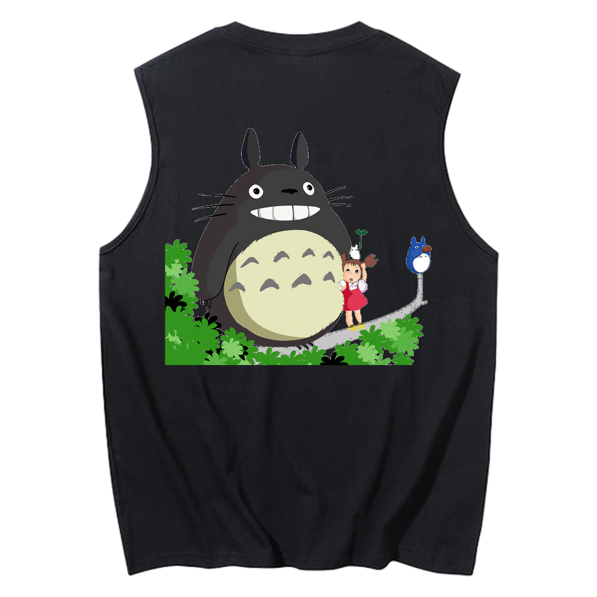 （画像用） となりのトトロ 草壁メイ 草壁サツキ My Neighbor Totoro Satsuki Kusakabe Mei Kusakabe コットン100％タンクトップ（背面プリント）