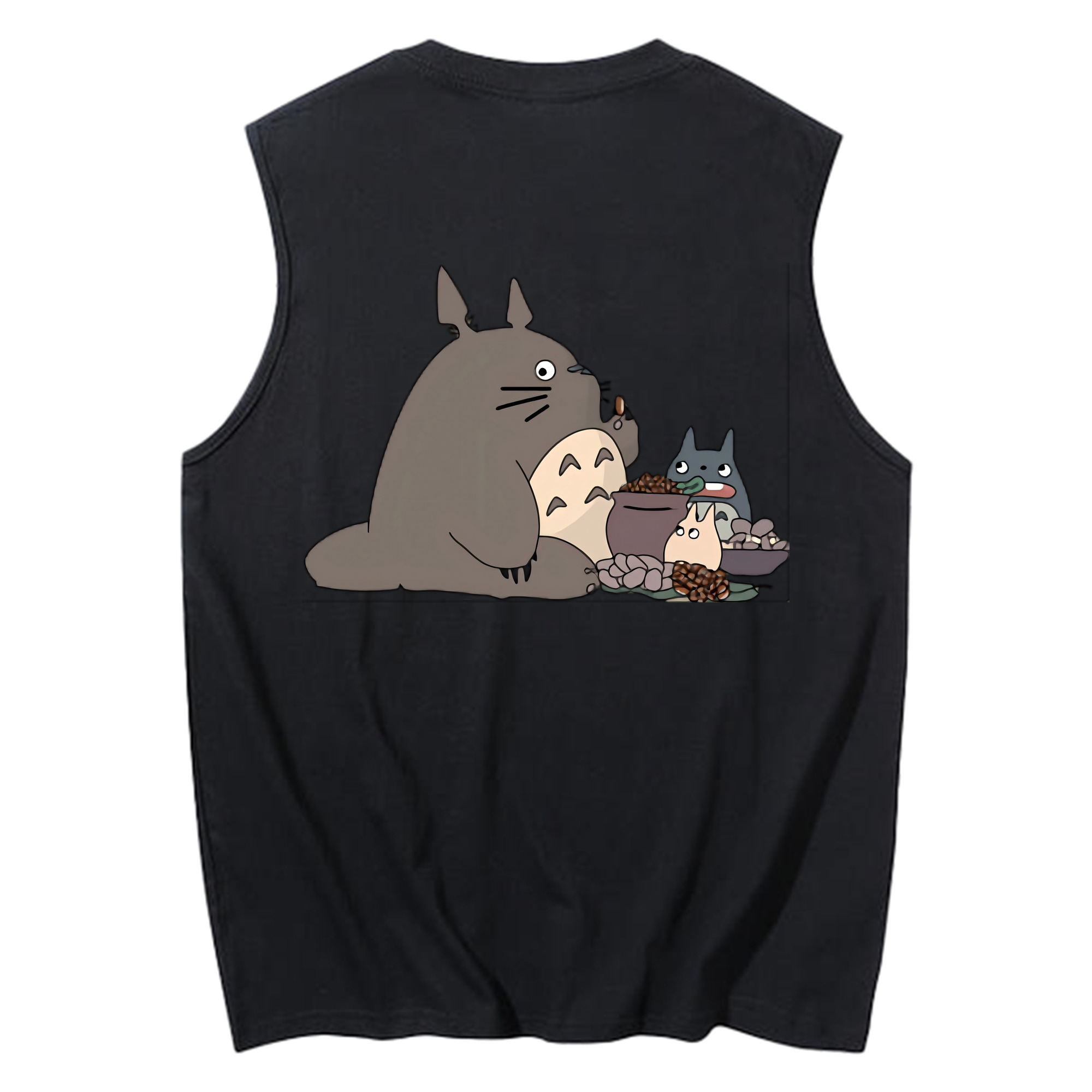 （画像用） となりのトトロ 草壁メイ 草壁サツキ My Neighbor Totoro Satsuki Kusakabe Mei Kusakabe コットン100％タンクトップ（背面プリント）