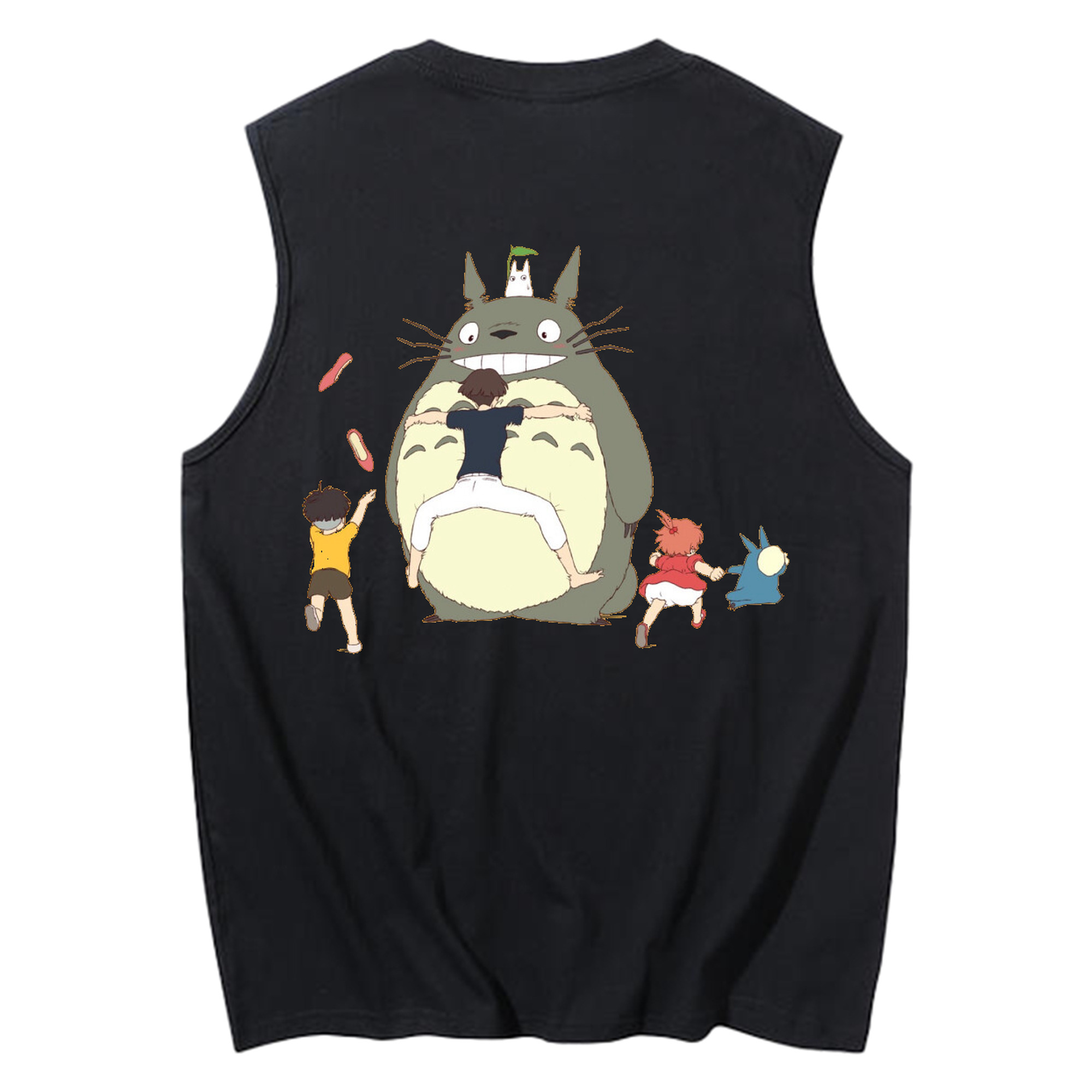 （画像用） となりのトトロ 草壁メイ 草壁サツキ My Neighbor Totoro Satsuki Kusakabe Mei Kusakabe コットン100％タンクトップ（背面プリント）