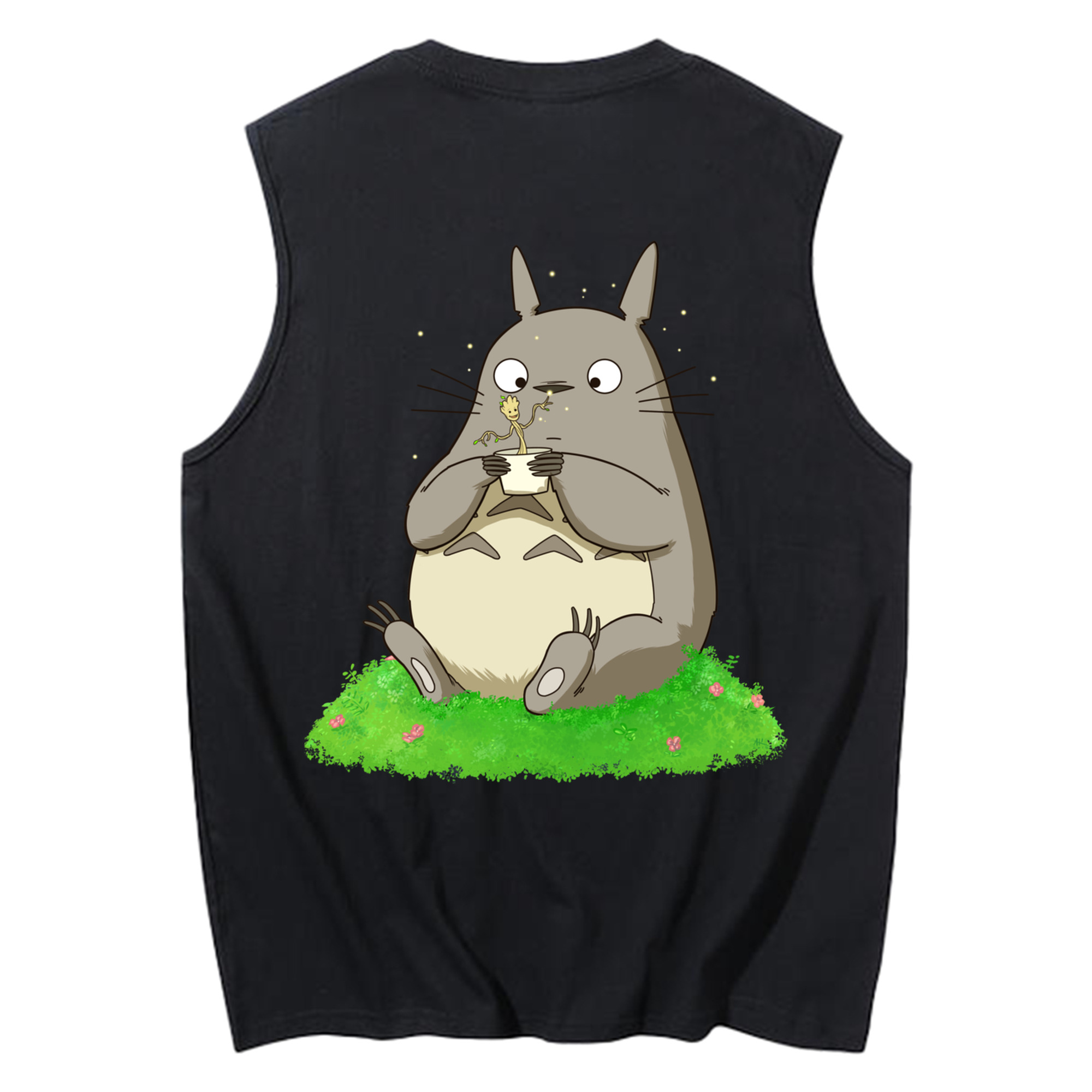 （画像用） となりのトトロ 草壁メイ 草壁サツキ My Neighbor Totoro Satsuki Kusakabe Mei Kusakabe コットン100％タンクトップ（背面プリント）