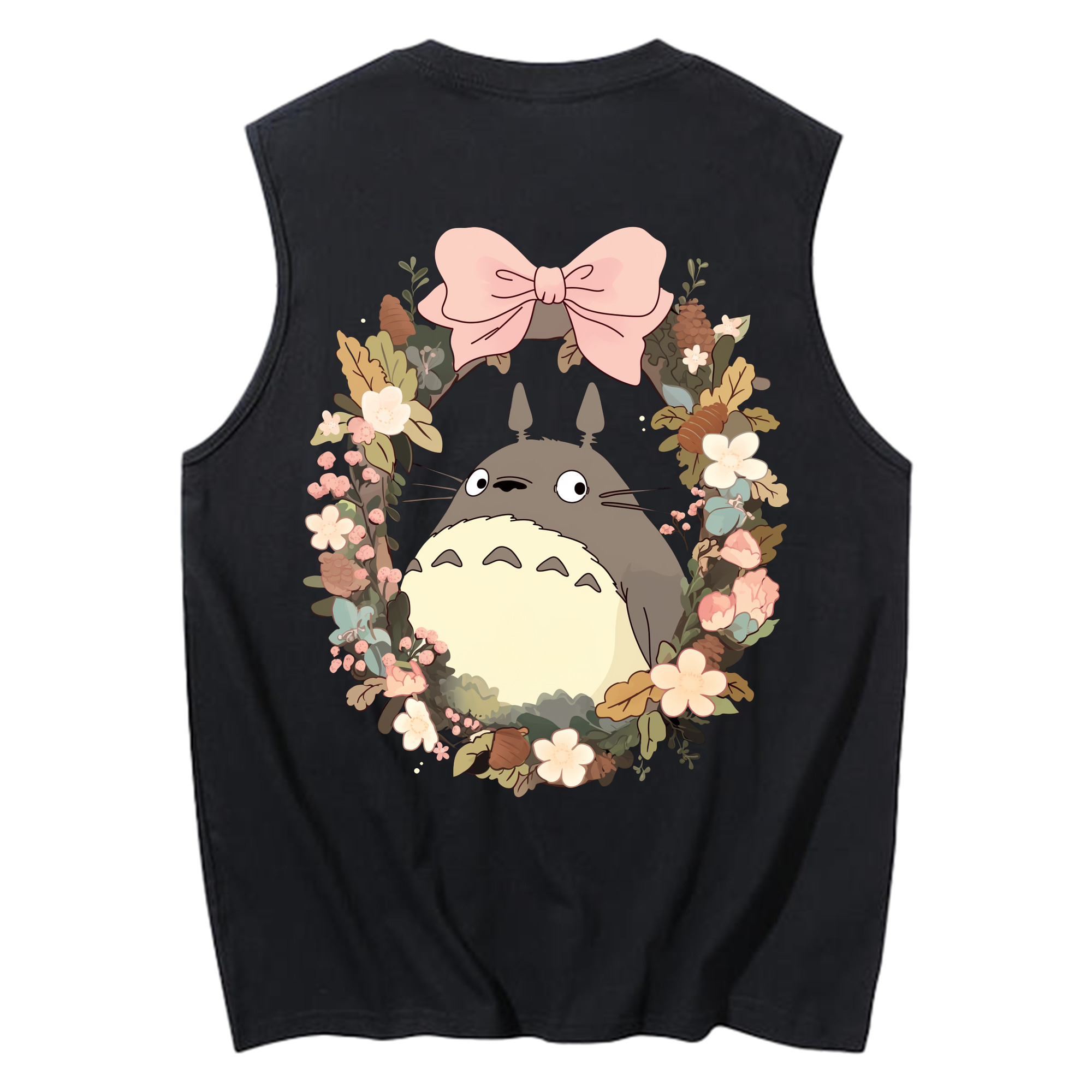 （画像用） となりのトトロ 草壁メイ 草壁サツキ My Neighbor Totoro Satsuki Kusakabe Mei Kusakabe コットン100％タンクトップ（背面プリント）