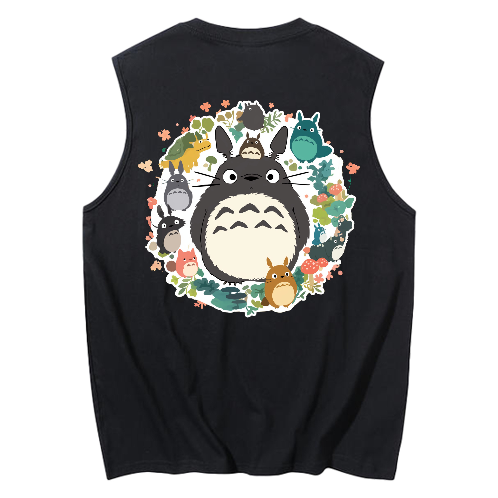 （画像用） となりのトトロ 草壁メイ 草壁サツキ My Neighbor Totoro Satsuki Kusakabe Mei Kusakabe コットン100％タンクトップ（背面プリント）