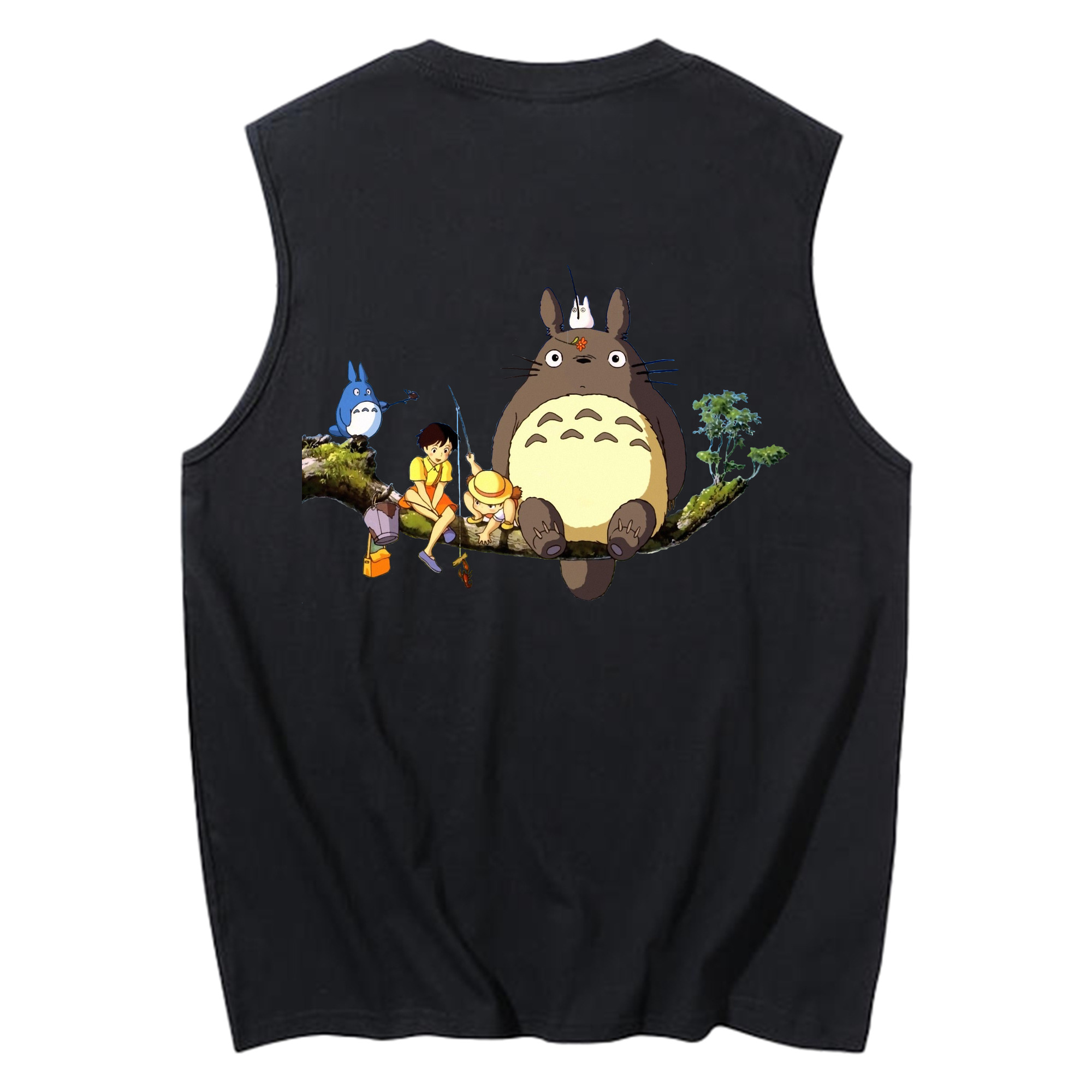 （画像用） となりのトトロ 草壁メイ 草壁サツキ My Neighbor Totoro Satsuki Kusakabe Mei Kusakabe コットン100％タンクトップ（背面プリント）