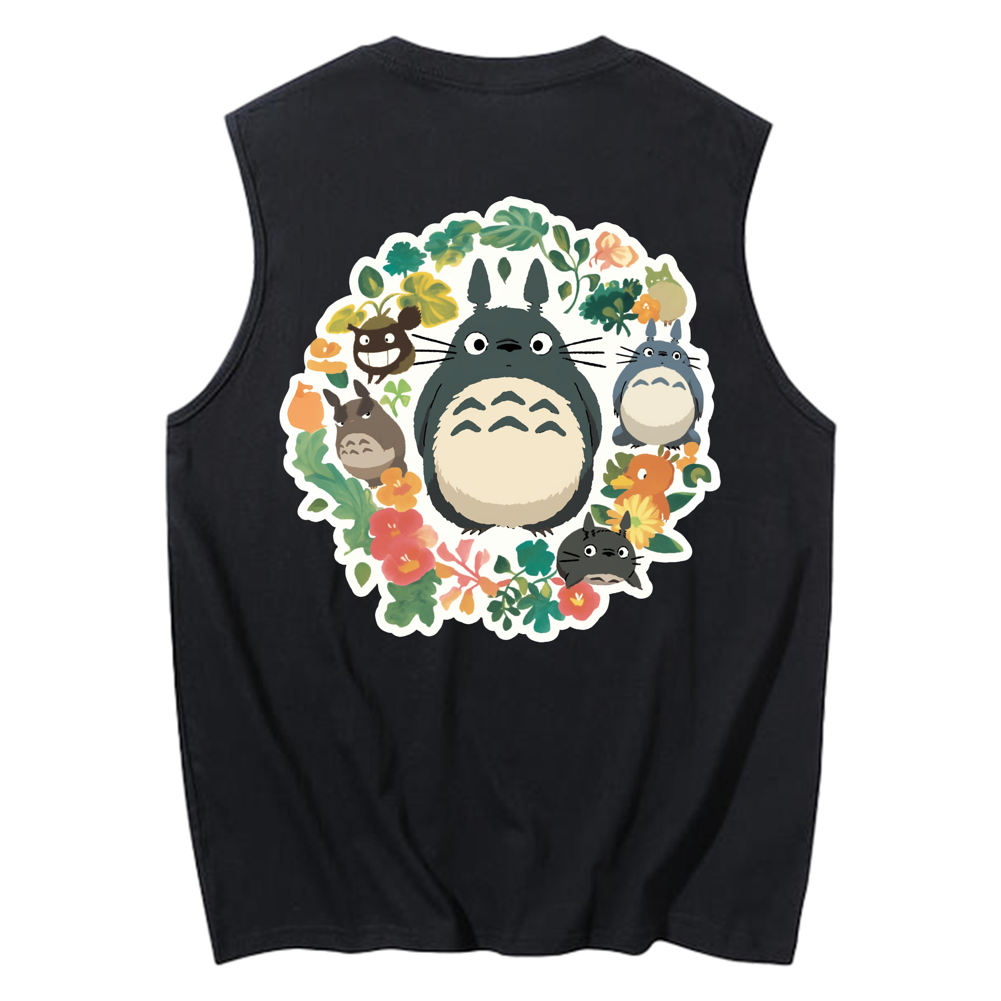 （画像用） となりのトトロ 草壁メイ 草壁サツキ My Neighbor Totoro Satsuki Kusakabe Mei Kusakabe コットン100％タンクトップ（背面プリント）