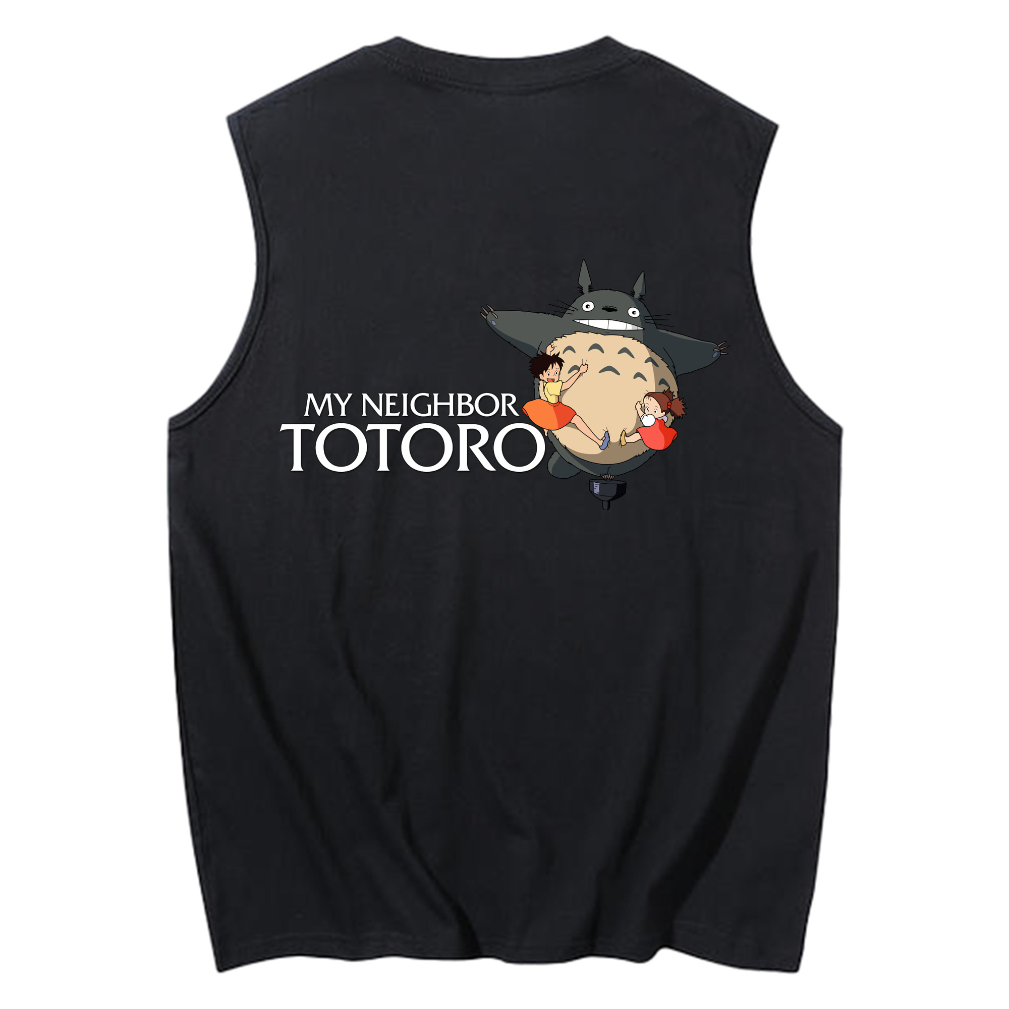 （画像用） となりのトトロ 草壁メイ 草壁サツキ My Neighbor Totoro Satsuki Kusakabe Mei Kusakabe コットン100％タンクトップ（背面プリント）