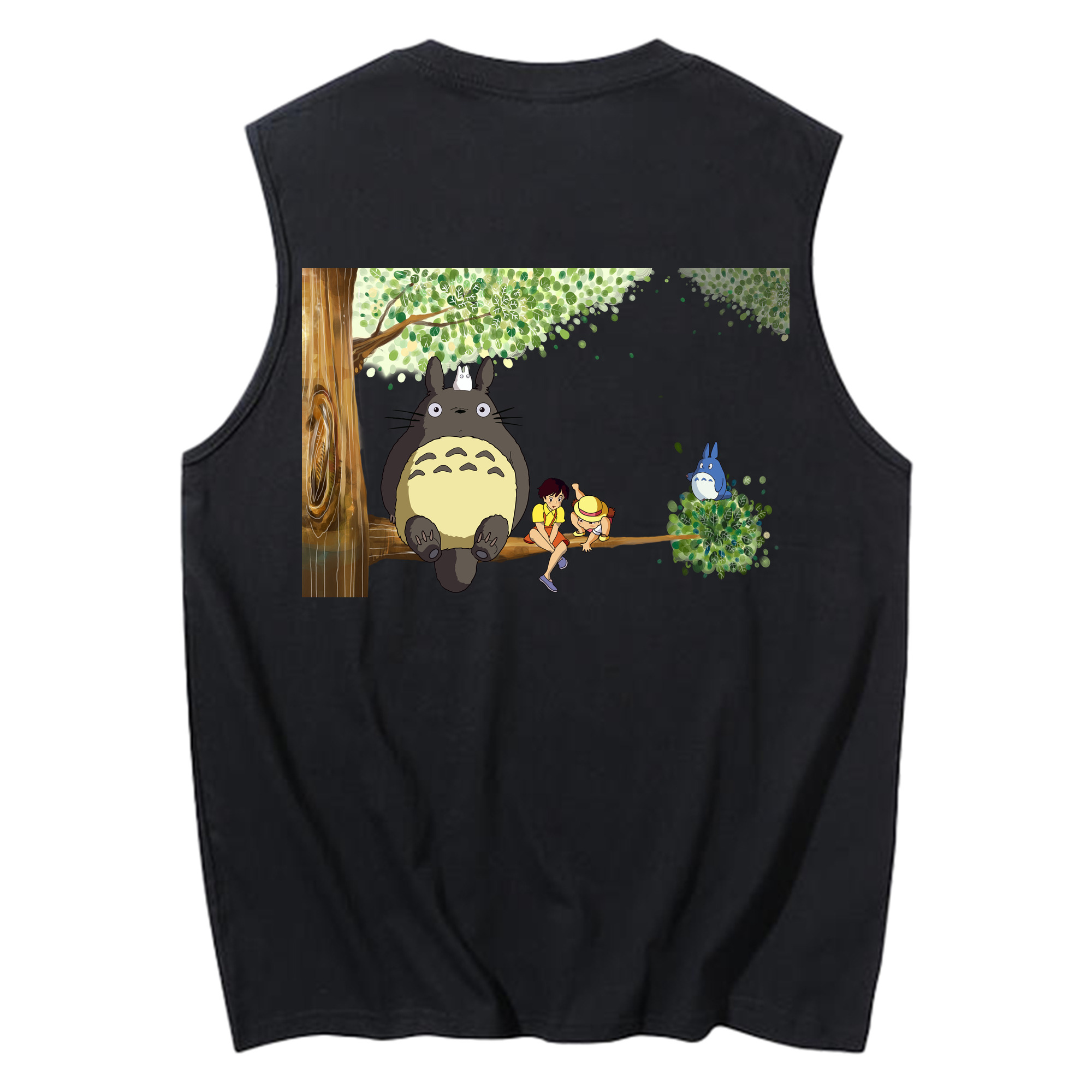 （画像用） となりのトトロ 草壁メイ 草壁サツキ My Neighbor Totoro Satsuki Kusakabe Mei Kusakabe コットン100％タンクトップ（背面プリント）