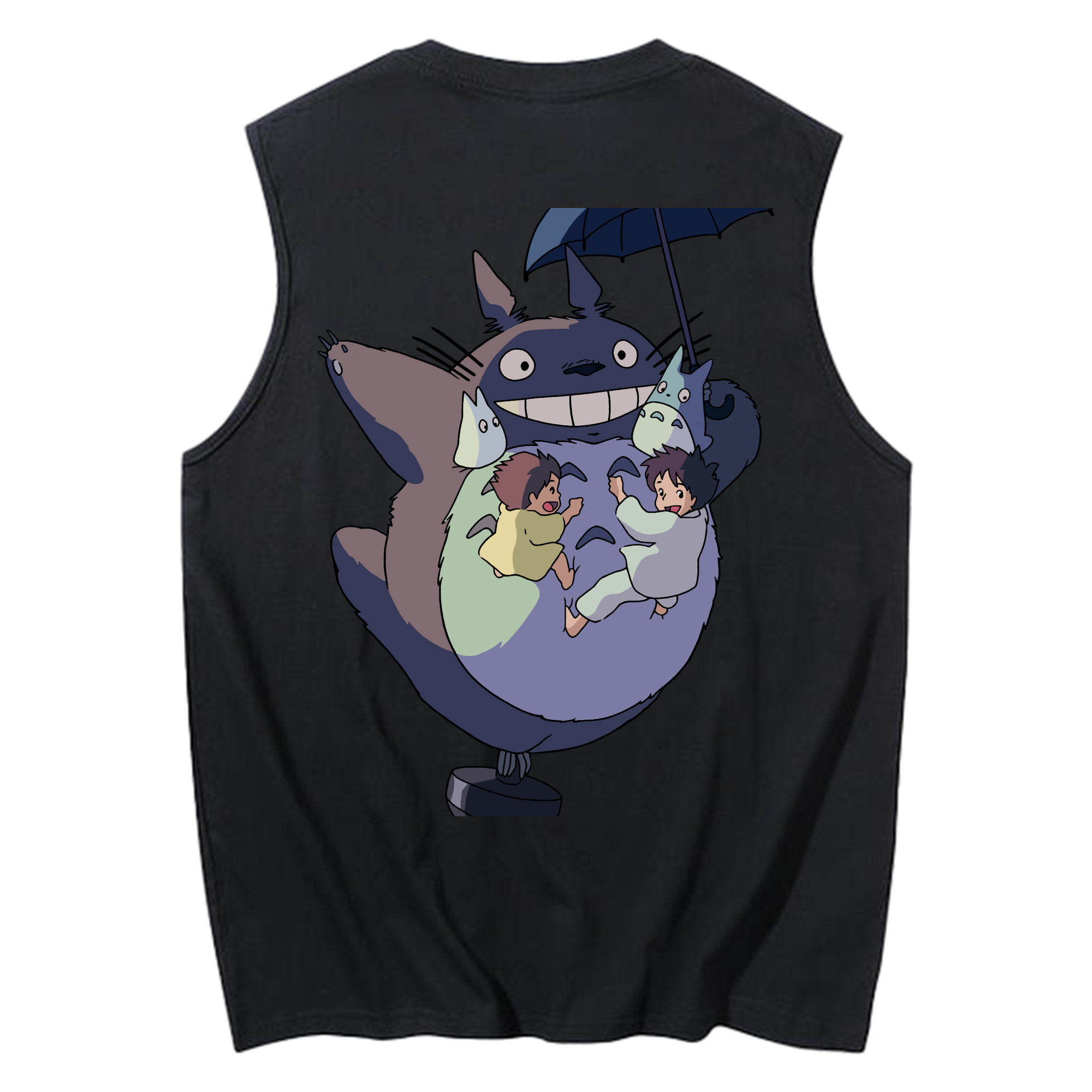 （画像用） となりのトトロ 草壁メイ 草壁サツキ My Neighbor Totoro Satsuki Kusakabe Mei Kusakabe コットン100％タンクトップ（背面プリント）