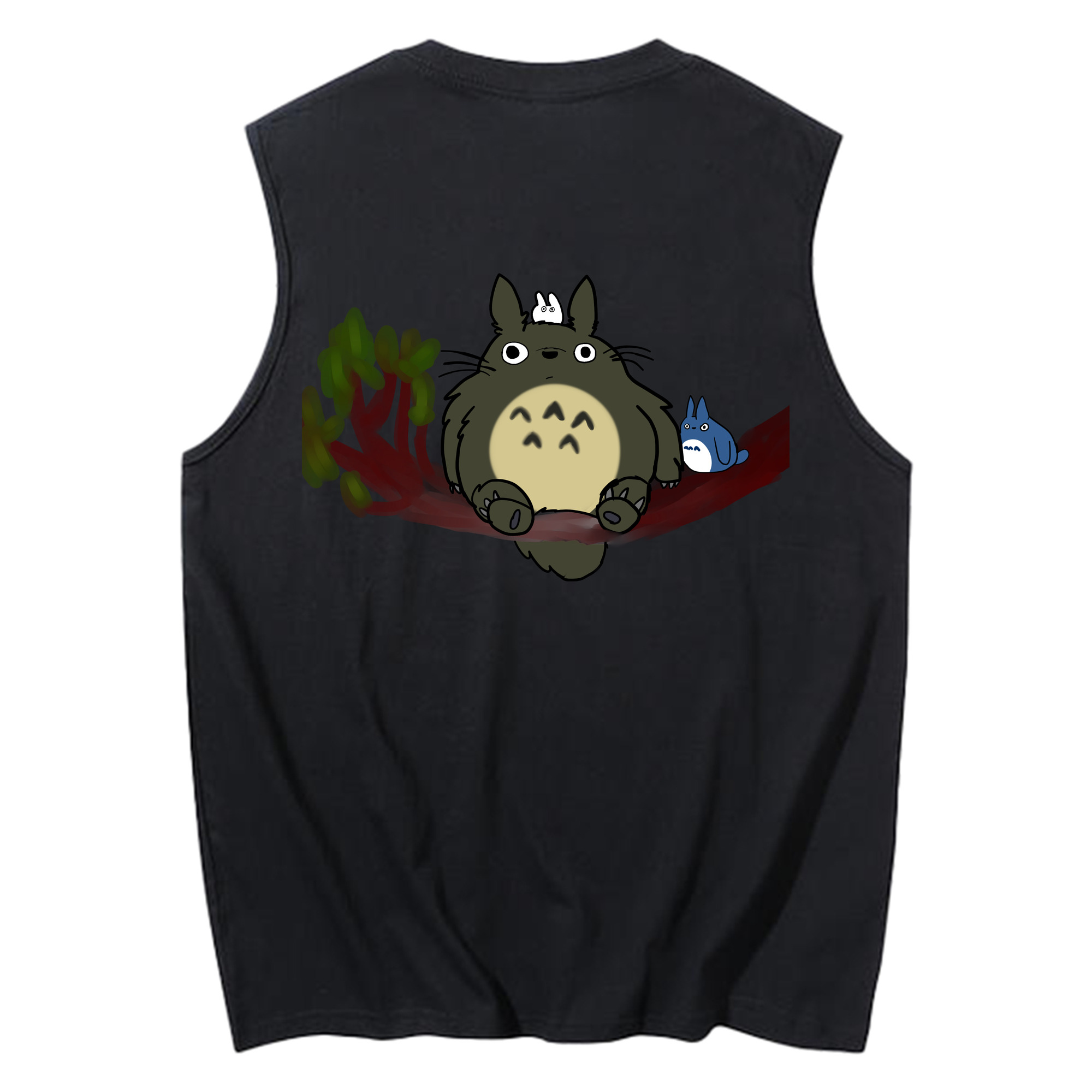 （画像用） となりのトトロ 草壁メイ 草壁サツキ My Neighbor Totoro Satsuki Kusakabe Mei Kusakabe コットン100％タンクトップ（背面プリント）