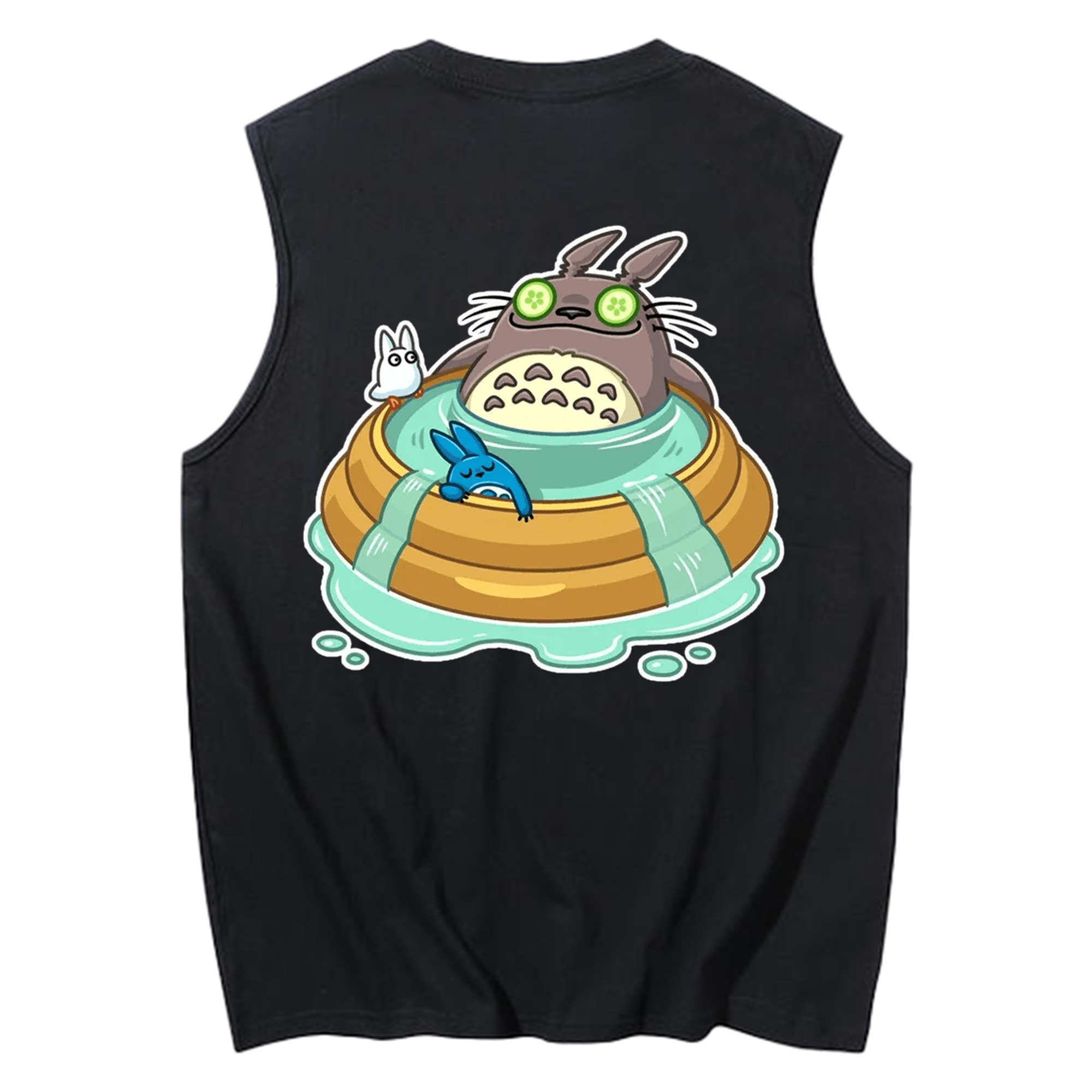 （画像用） となりのトトロ 草壁メイ 草壁サツキ My Neighbor Totoro Satsuki Kusakabe Mei Kusakabe コットン100％タンクトップ（背面プリント）
