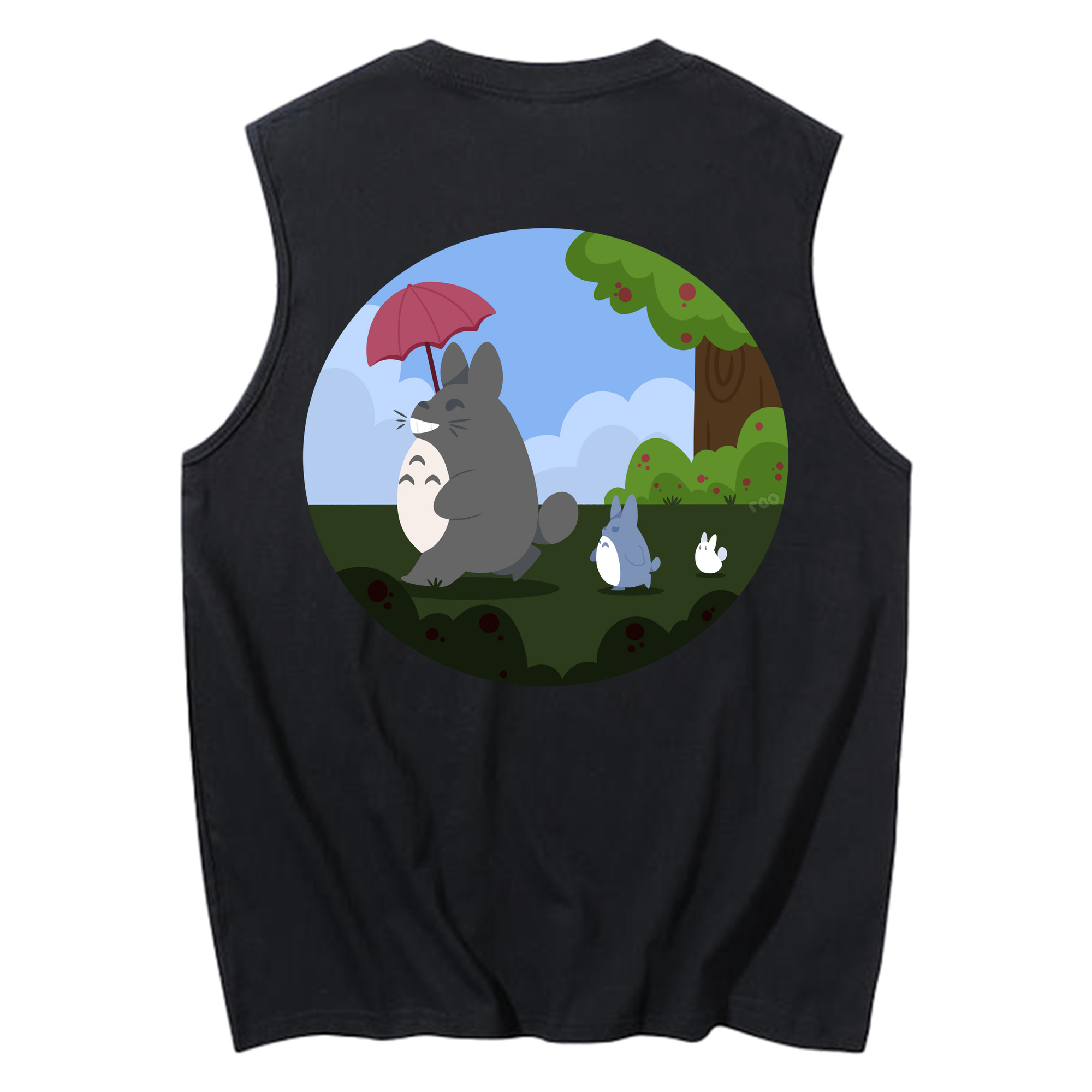 （画像用） となりのトトロ 草壁メイ 草壁サツキ My Neighbor Totoro Satsuki Kusakabe Mei Kusakabe コットン100％タンクトップ（背面プリント）