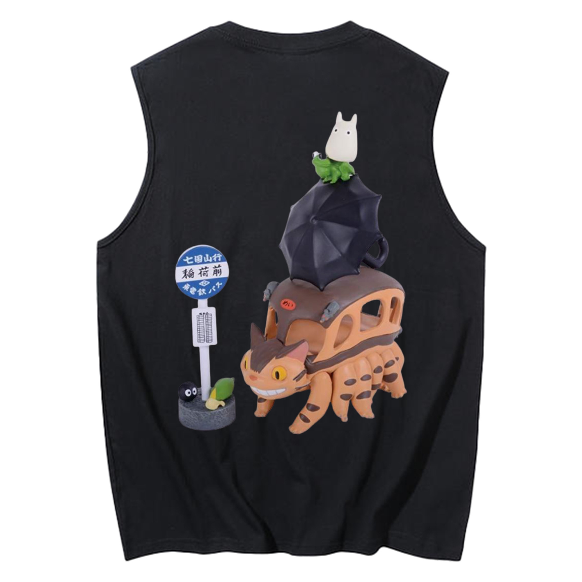 （画像用） となりのトトロ 草壁メイ 草壁サツキ My Neighbor Totoro Satsuki Kusakabe Mei Kusakabe コットン100％タンクトップ（背面プリント）