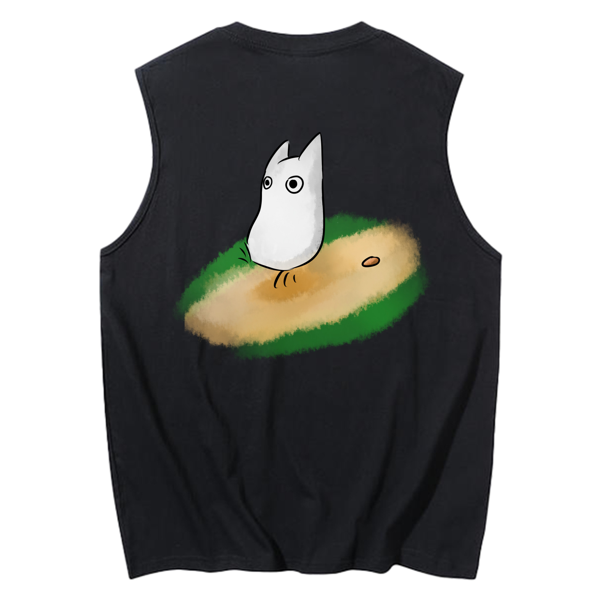 （画像用） となりのトトロ 草壁メイ 草壁サツキ My Neighbor Totoro Satsuki Kusakabe Mei Kusakabe コットン100％タンクトップ（背面プリント）