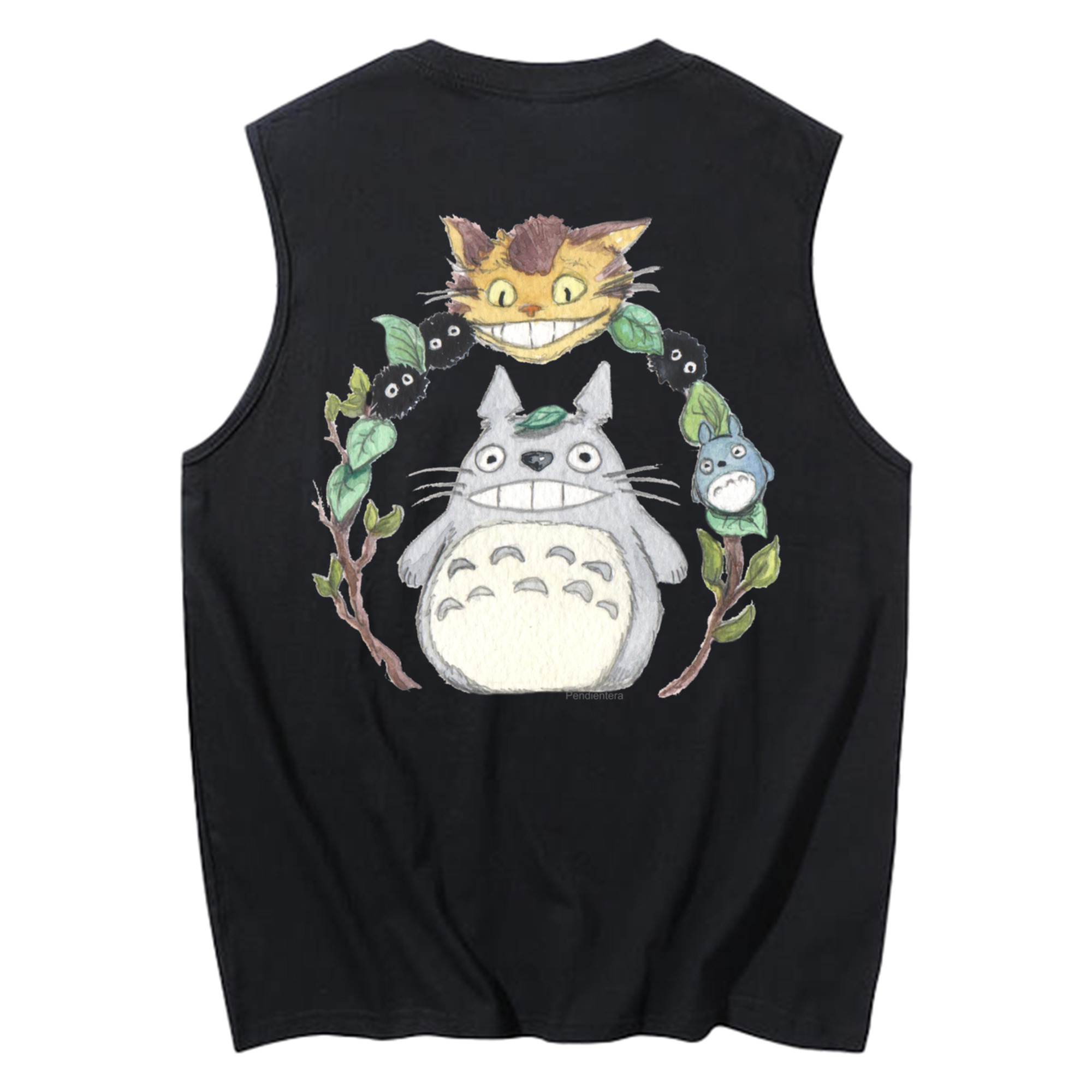（画像用） となりのトトロ 草壁メイ 草壁サツキ My Neighbor Totoro Satsuki Kusakabe Mei Kusakabe コットン100％タンクトップ（背面プリント）