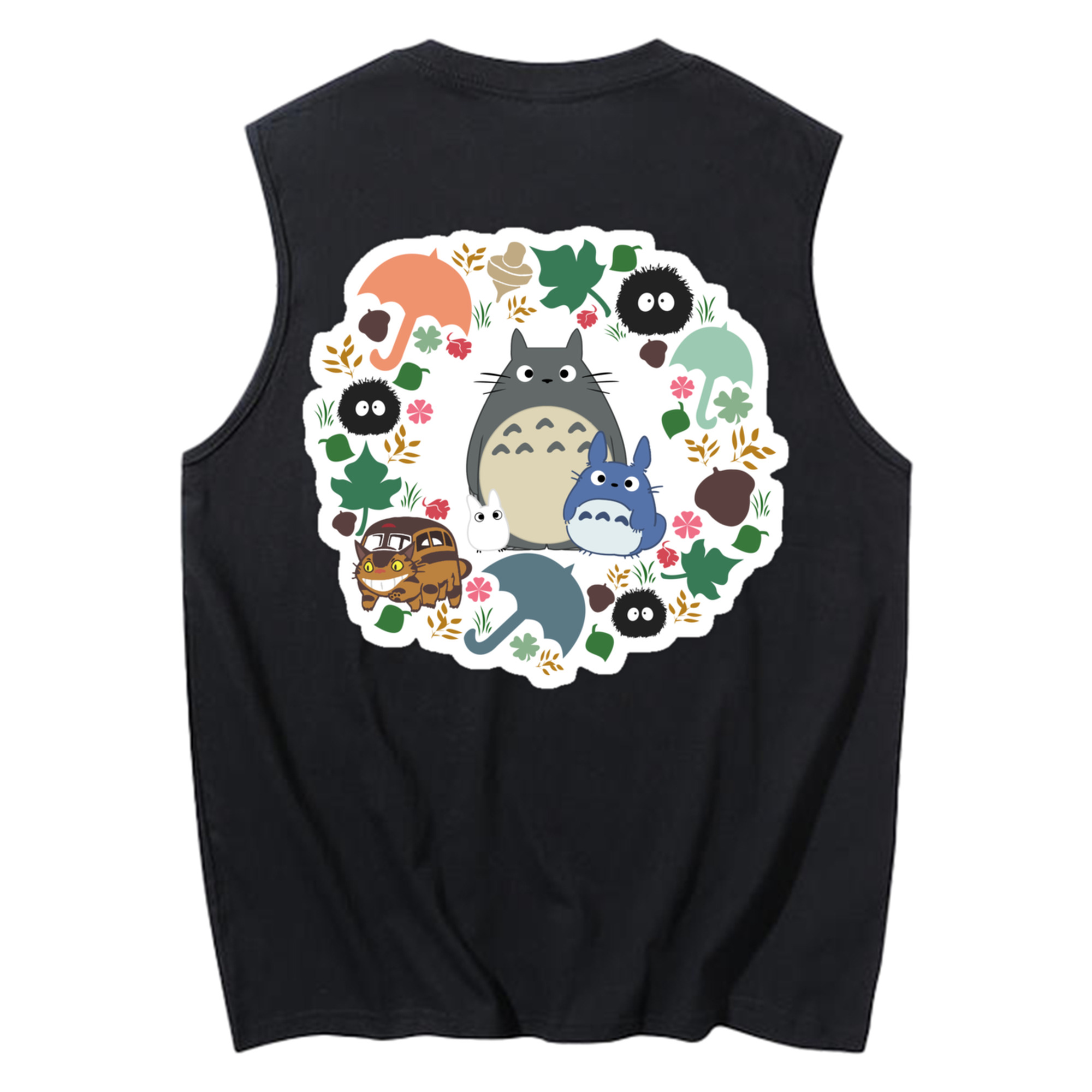 （画像用） となりのトトロ 草壁メイ 草壁サツキ My Neighbor Totoro Satsuki Kusakabe Mei Kusakabe コットン100％タンクトップ（背面プリント）
