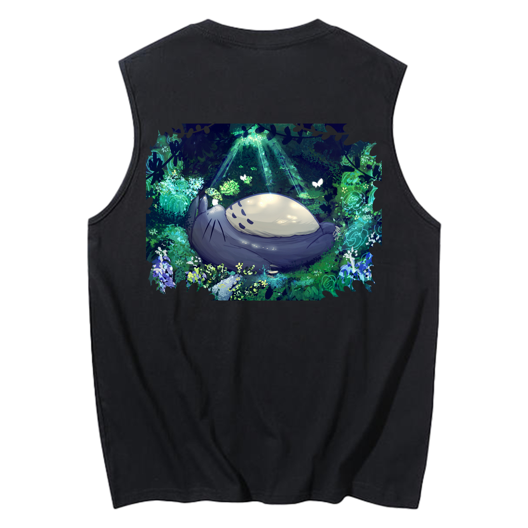 （画像用） となりのトトロ 草壁メイ 草壁サツキ My Neighbor Totoro Satsuki Kusakabe Mei Kusakabe コットン100％タンクトップ（背面プリント）