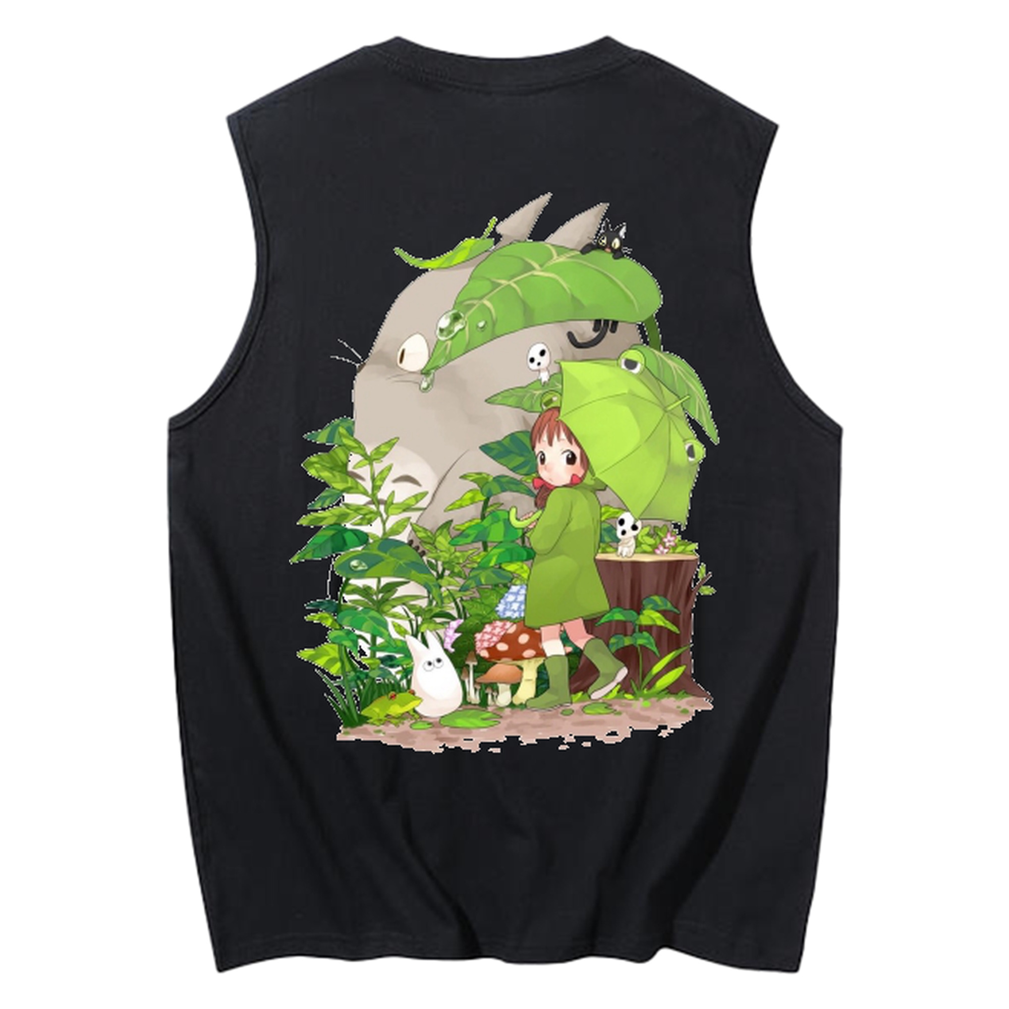 （画像用） となりのトトロ 草壁メイ 草壁サツキ My Neighbor Totoro Satsuki Kusakabe Mei Kusakabe コットン100％タンクトップ（背面プリント）