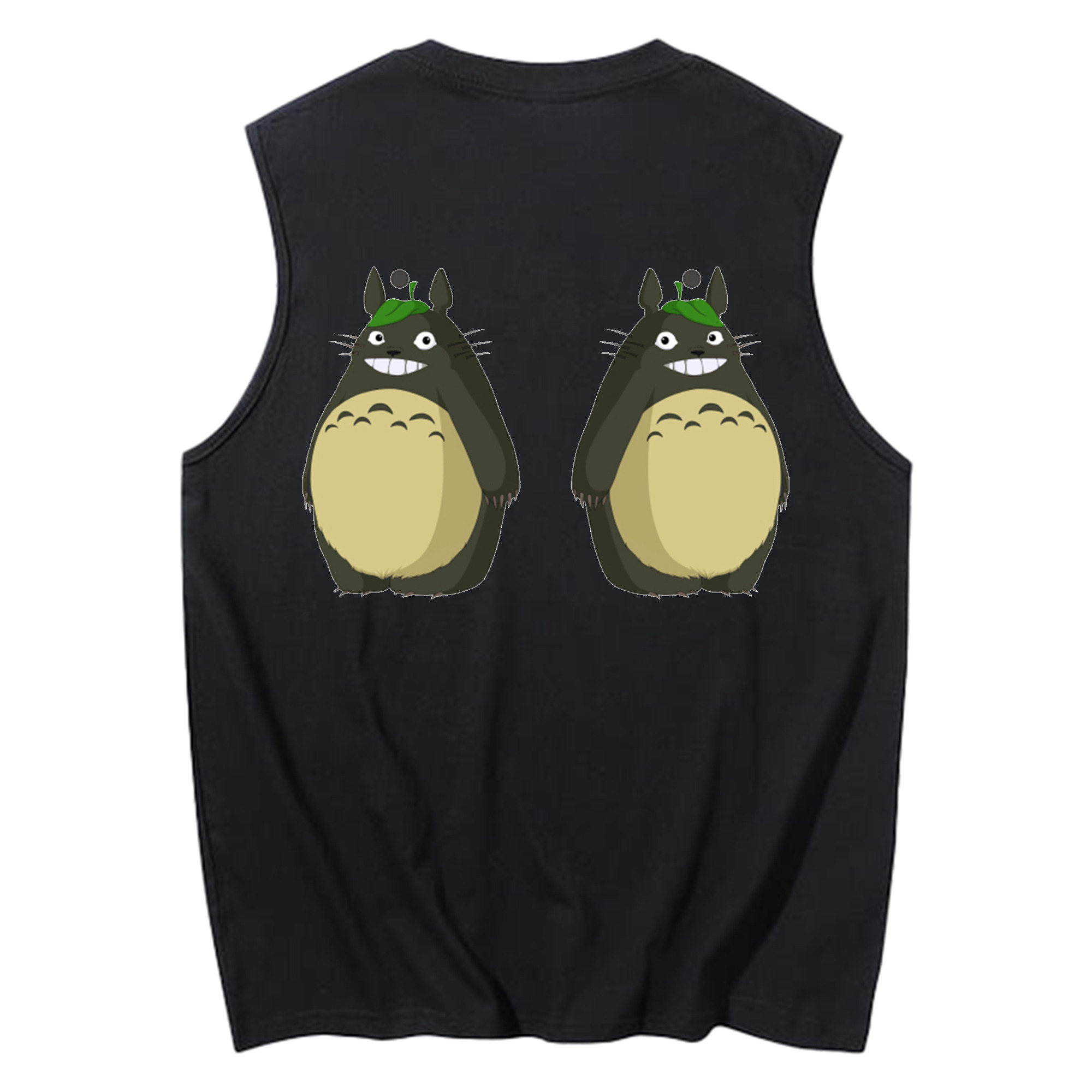 （画像用） となりのトトロ 草壁メイ 草壁サツキ My Neighbor Totoro Satsuki Kusakabe Mei Kusakabe コットン100％タンクトップ（背面プリント）