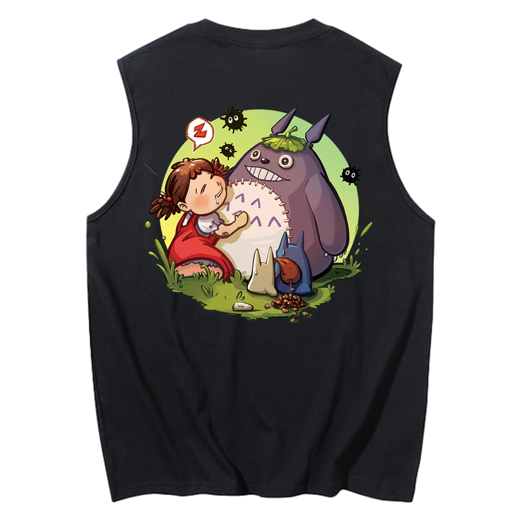 （画像用） となりのトトロ 草壁メイ 草壁サツキ My Neighbor Totoro Satsuki Kusakabe Mei Kusakabe コットン100％タンクトップ（背面プリント）