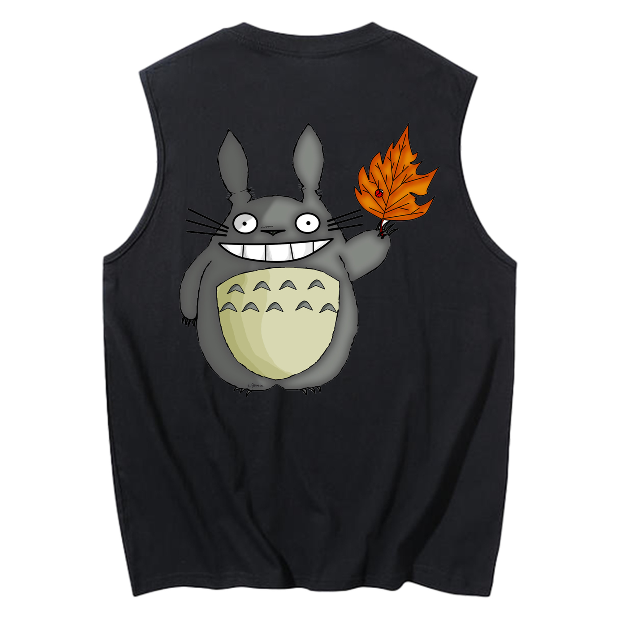 （画像用） となりのトトロ 草壁メイ 草壁サツキ My Neighbor Totoro Satsuki Kusakabe Mei Kusakabe コットン100％タンクトップ（背面プリント）
