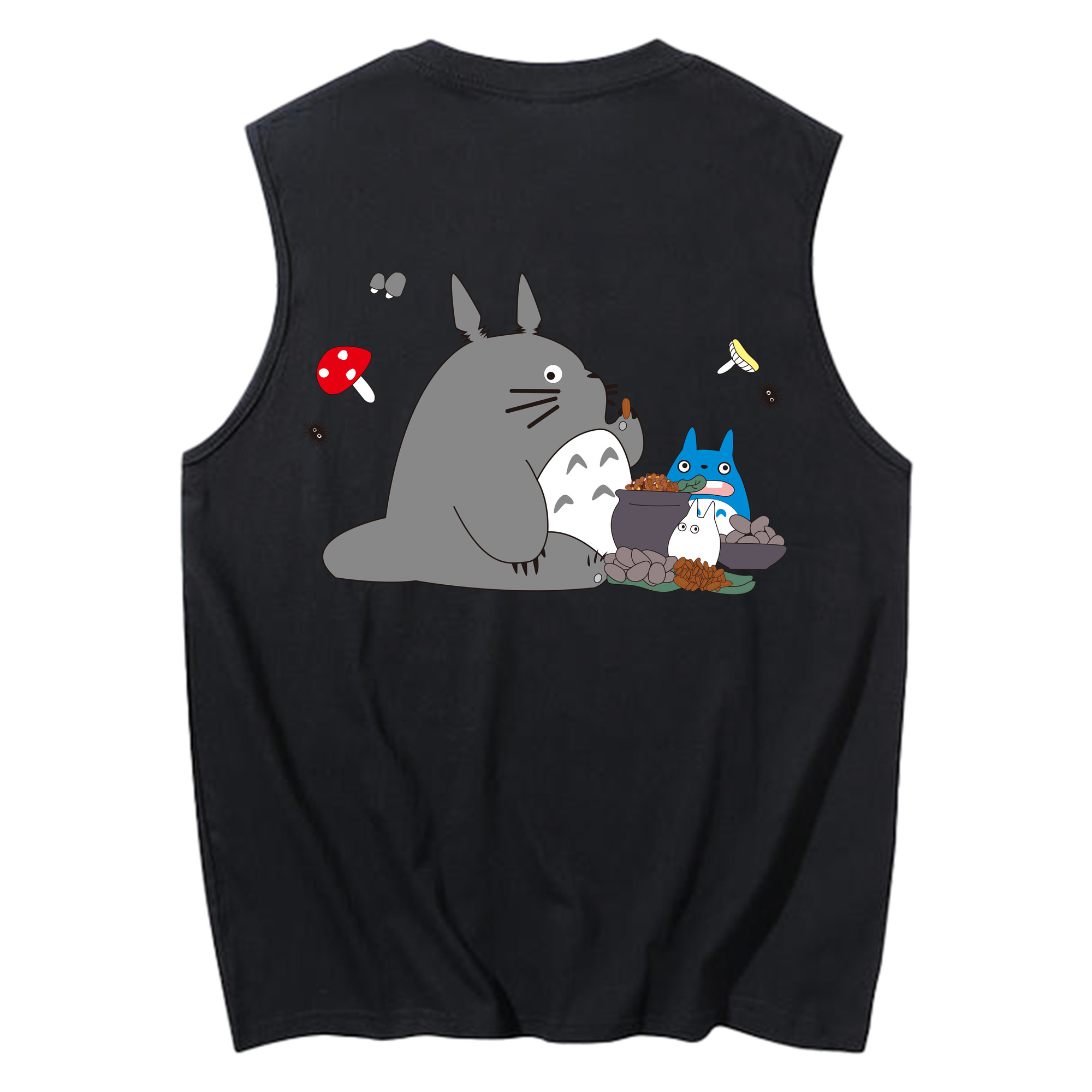 （画像用） となりのトトロ 草壁メイ 草壁サツキ My Neighbor Totoro Satsuki Kusakabe Mei Kusakabe コットン100％タンクトップ（背面プリント）