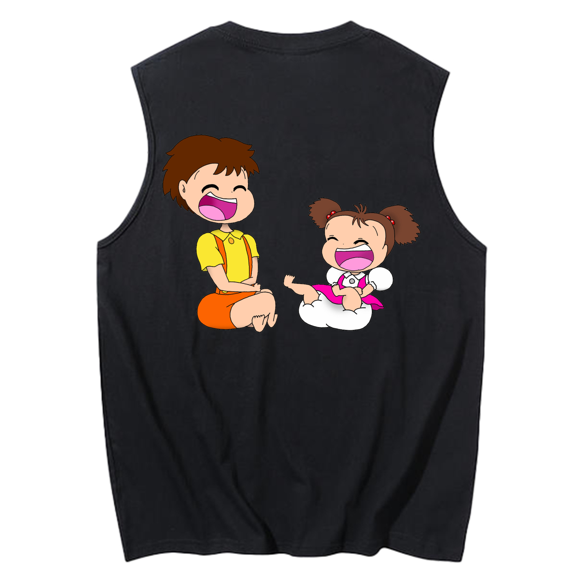（画像用） となりのトトロ 草壁メイ 草壁サツキ My Neighbor Totoro Satsuki Kusakabe Mei Kusakabe コットン100％タンクトップ（背面プリント）