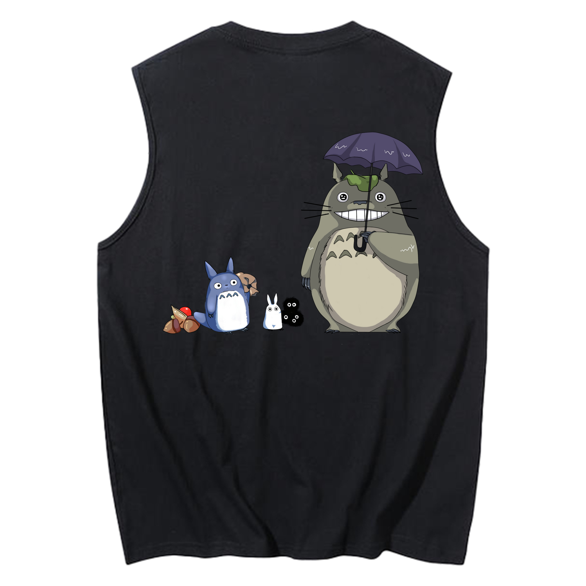 （画像用） となりのトトロ 草壁メイ 草壁サツキ My Neighbor Totoro Satsuki Kusakabe Mei Kusakabe コットン100％タンクトップ（背面プリント）