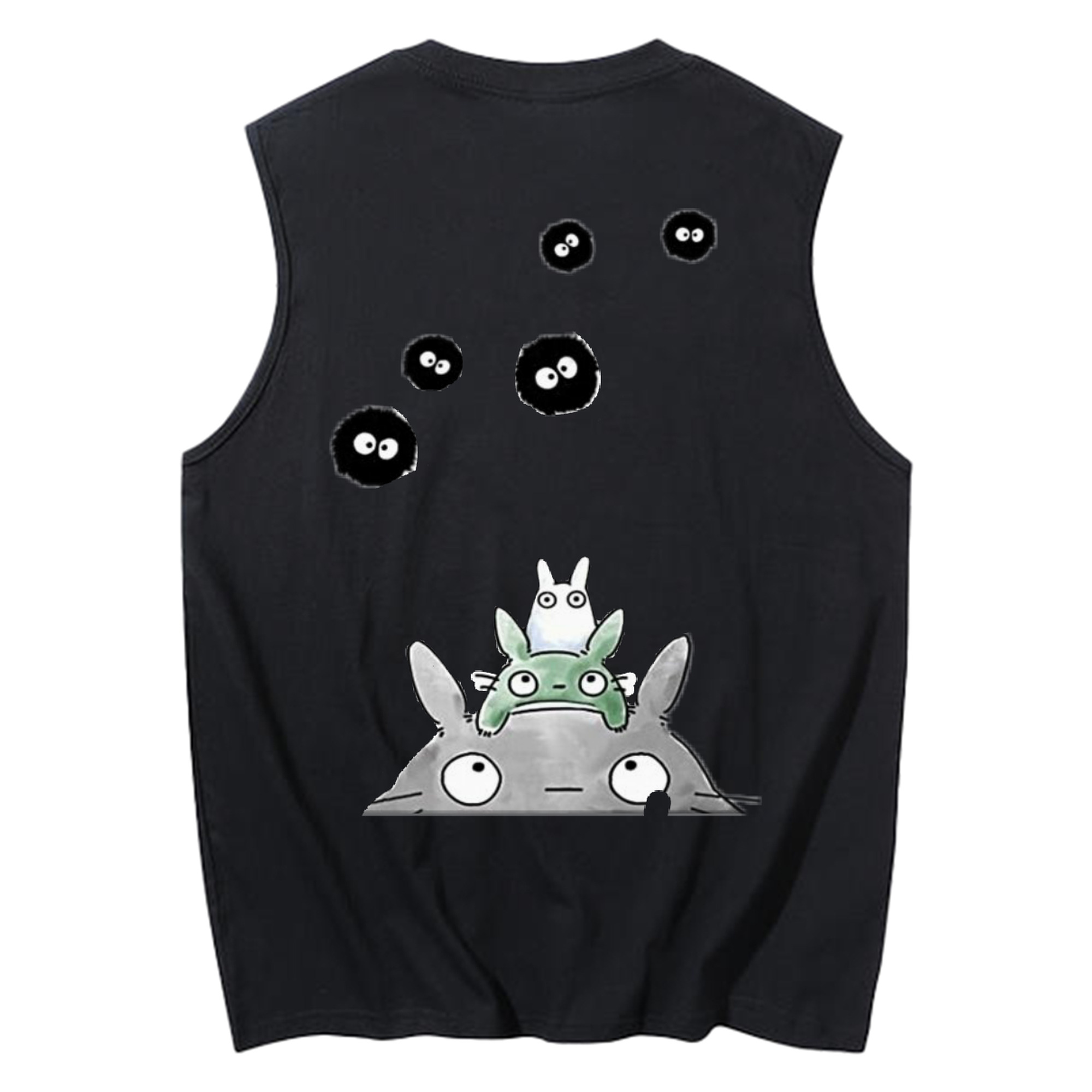 （画像用） となりのトトロ 草壁メイ 草壁サツキ My Neighbor Totoro Satsuki Kusakabe Mei Kusakabe コットン100％タンクトップ（背面プリント）