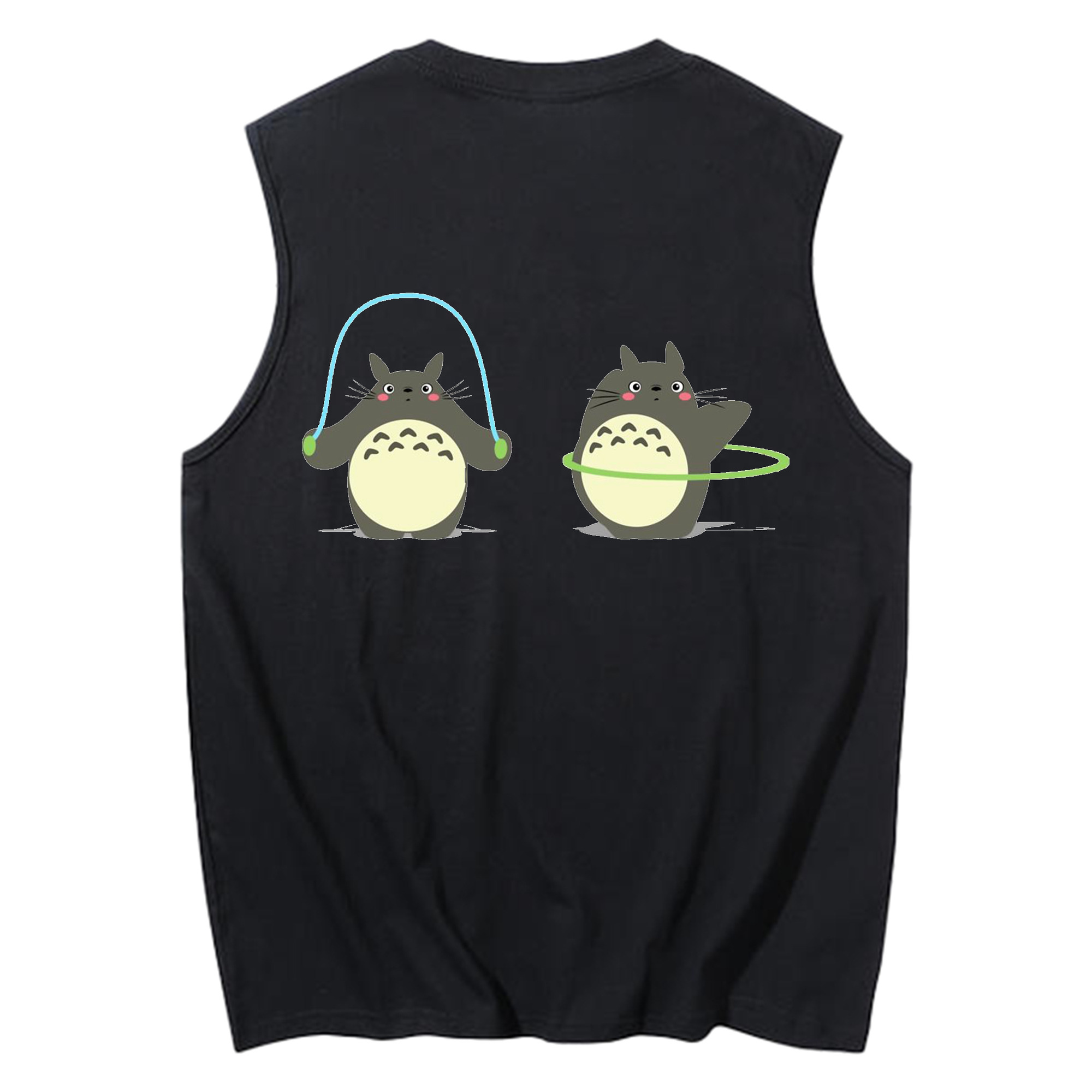 （画像用） となりのトトロ 草壁メイ 草壁サツキ My Neighbor Totoro Satsuki Kusakabe Mei Kusakabe コットン100％タンクトップ（背面プリント）