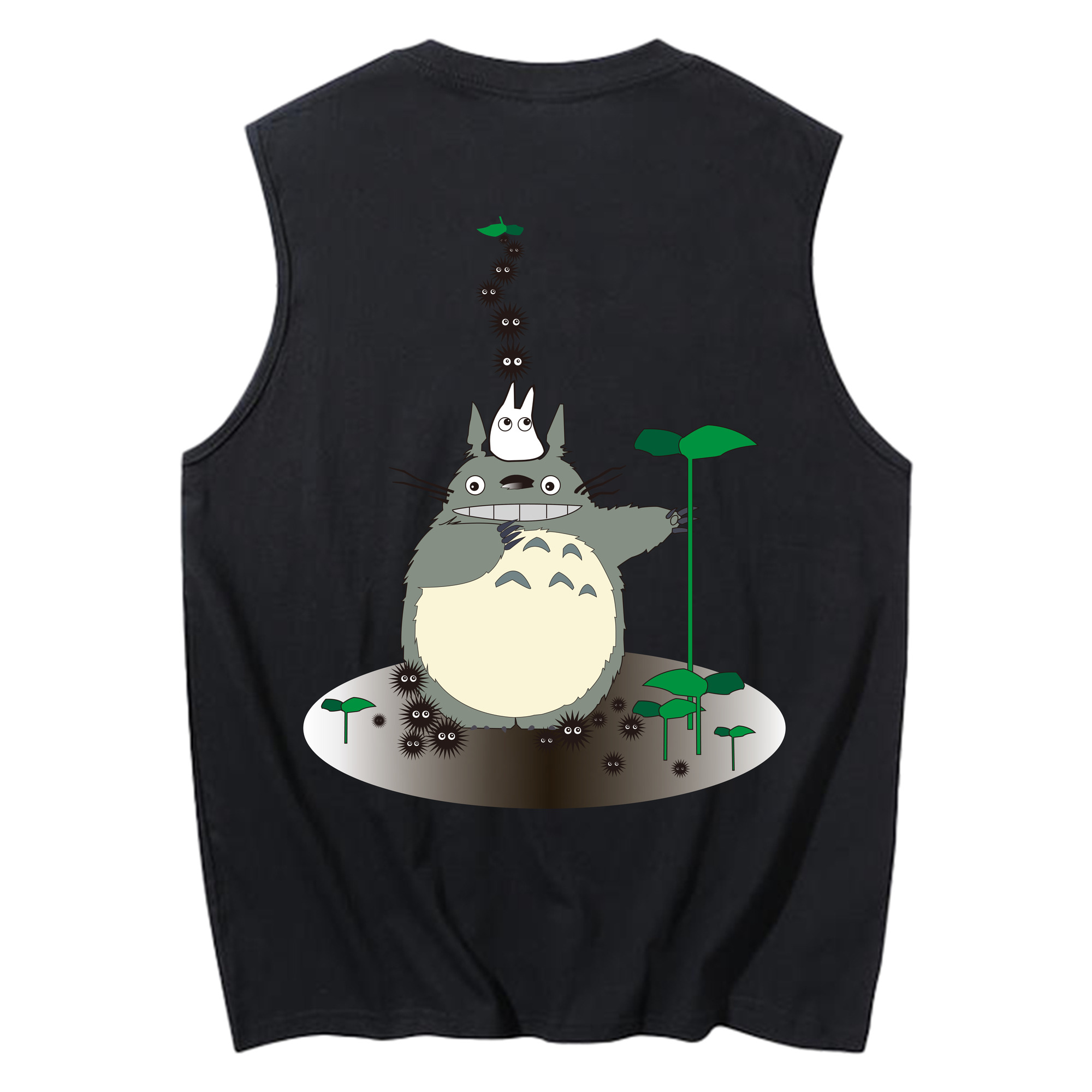 （画像用） となりのトトロ 草壁メイ 草壁サツキ My Neighbor Totoro Satsuki Kusakabe Mei Kusakabe コットン100％タンクトップ（背面プリント）