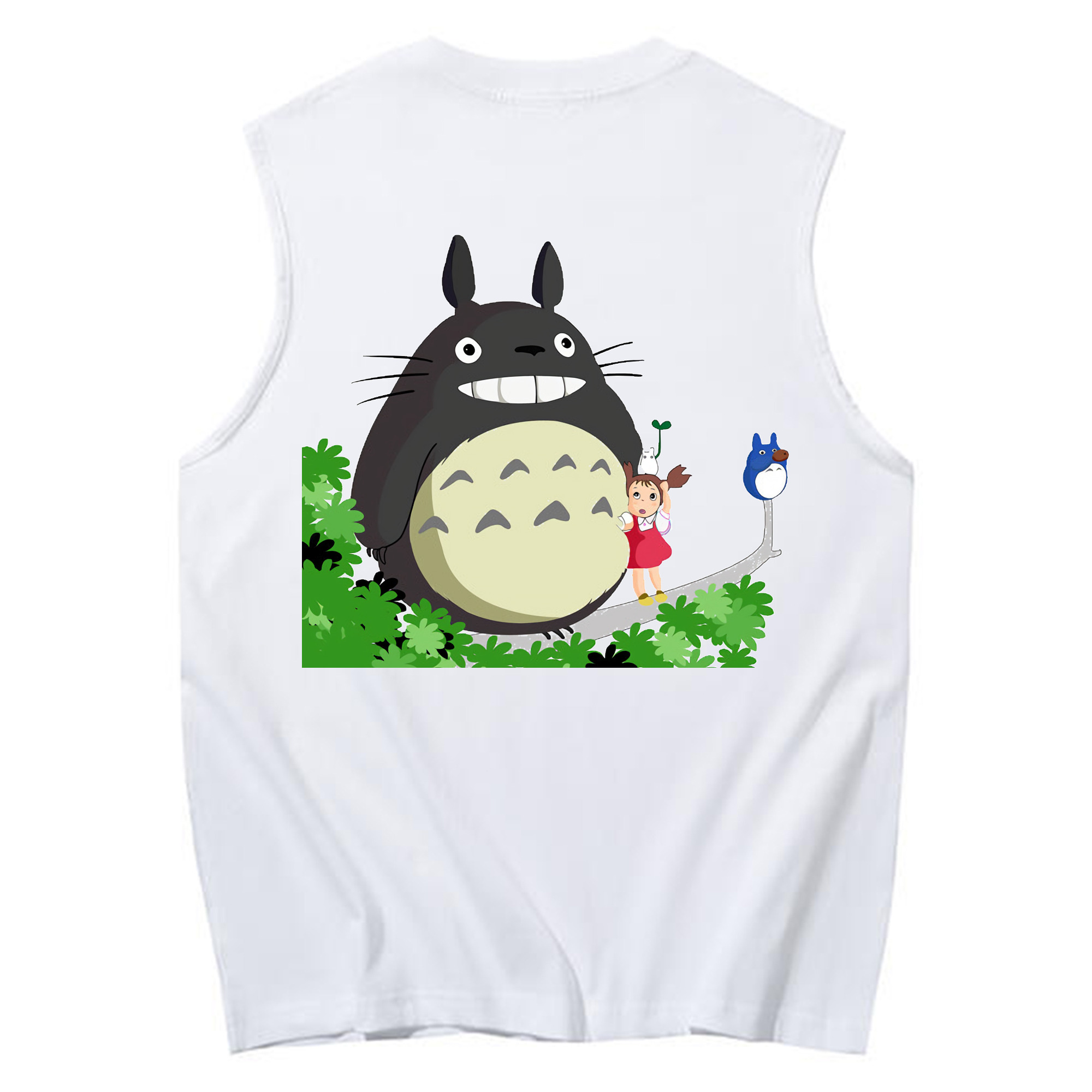 （画像用） となりのトトロ 草壁メイ 草壁サツキ My Neighbor Totoro Satsuki Kusakabe Mei Kusakabe コットン100％タンクトップ（背面プリント）