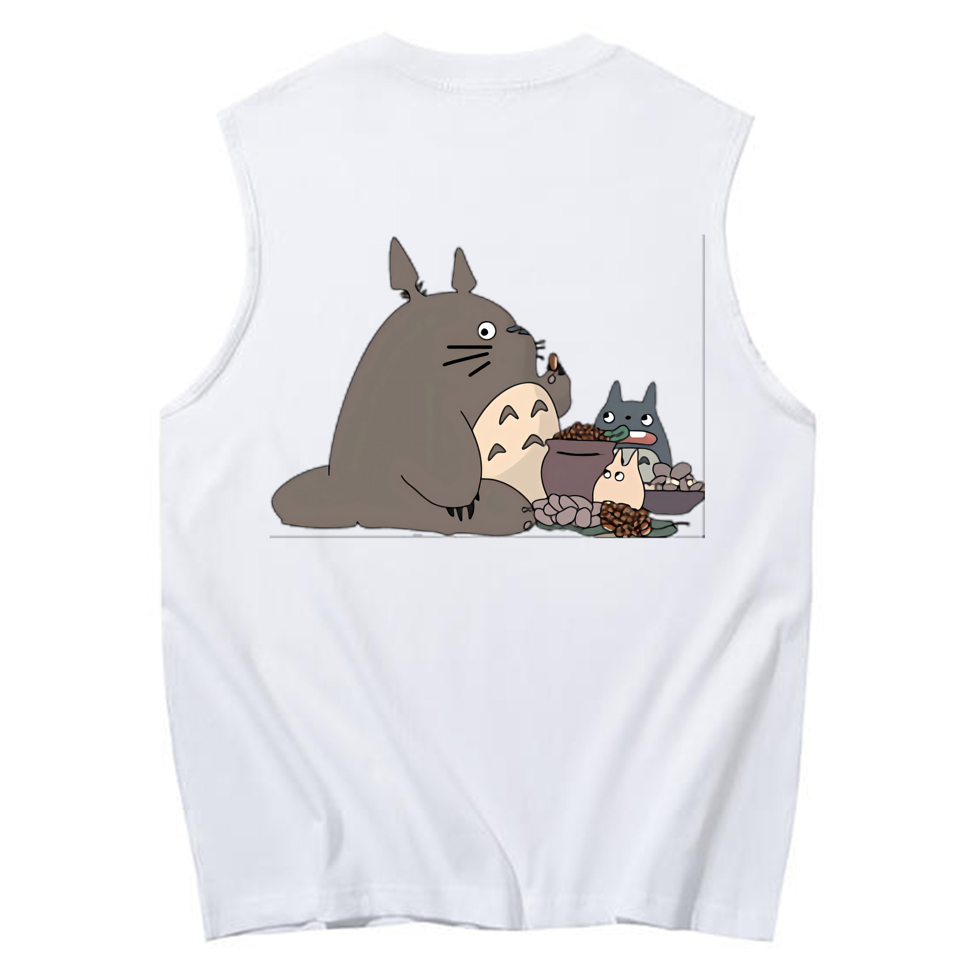 （画像用） となりのトトロ 草壁メイ 草壁サツキ My Neighbor Totoro Satsuki Kusakabe Mei Kusakabe コットン100％タンクトップ（背面プリント）