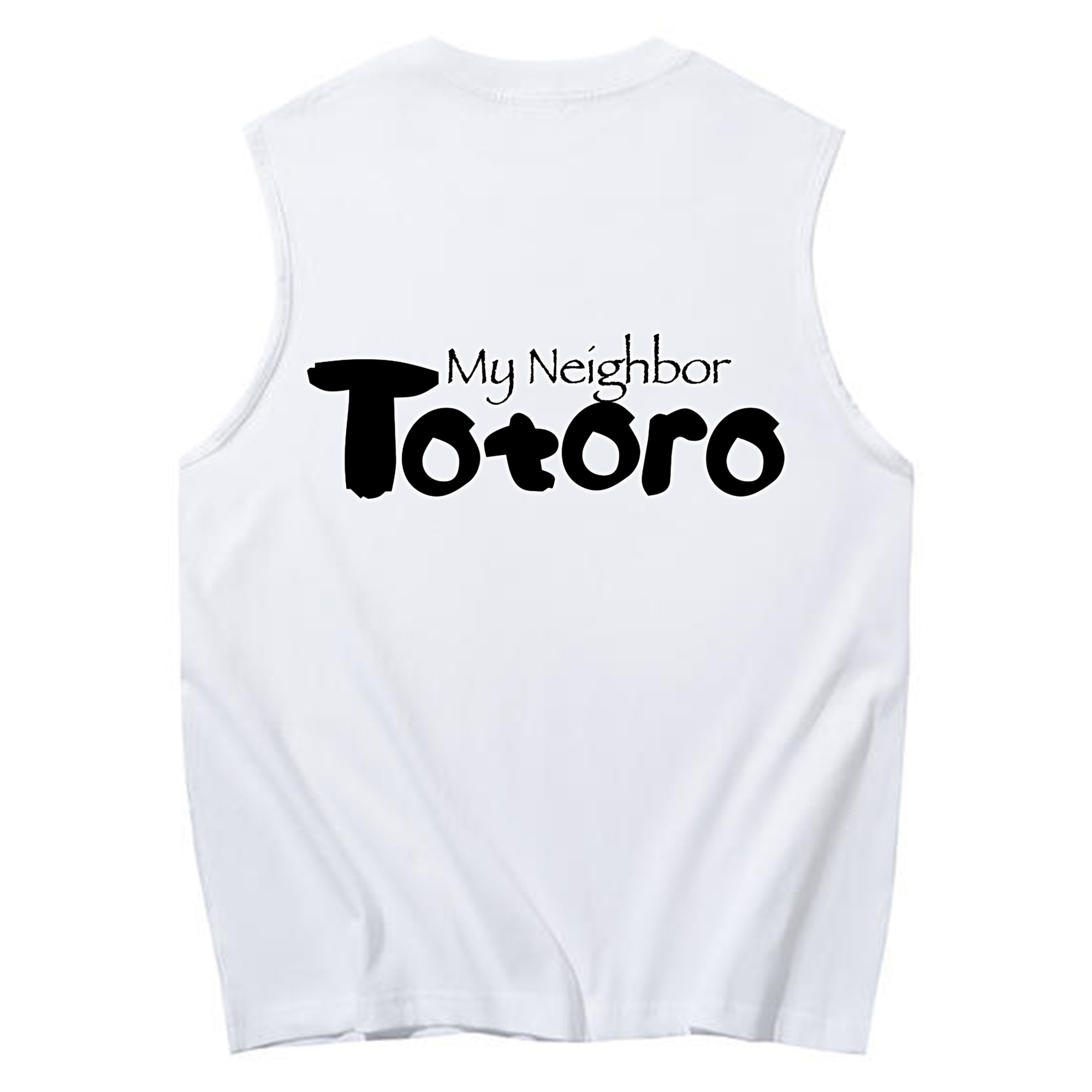 （画像用） となりのトトロ 草壁メイ 草壁サツキ My Neighbor Totoro Satsuki Kusakabe Mei Kusakabe コットン100％タンクトップ（背面プリント）