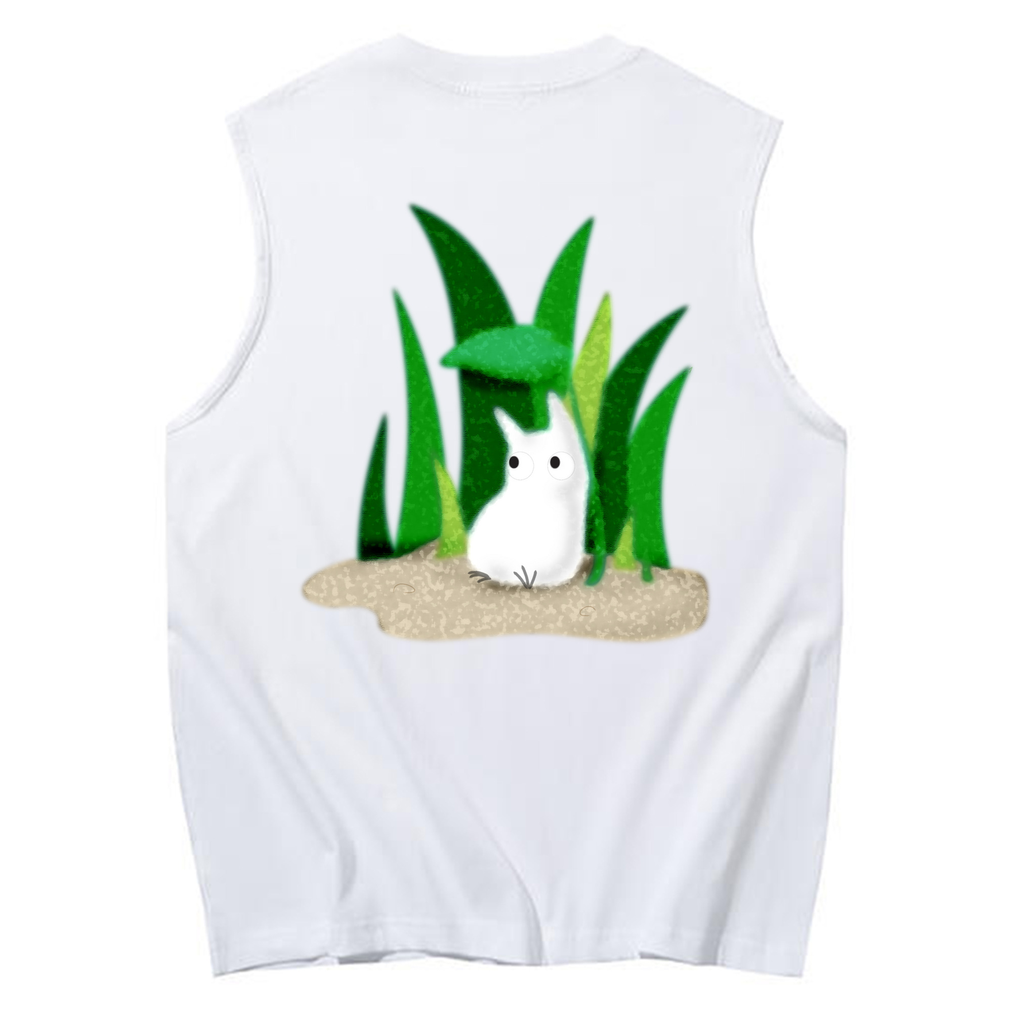 （画像用） となりのトトロ 草壁メイ 草壁サツキ My Neighbor Totoro Satsuki Kusakabe Mei Kusakabe コットン100％タンクトップ（背面プリント）