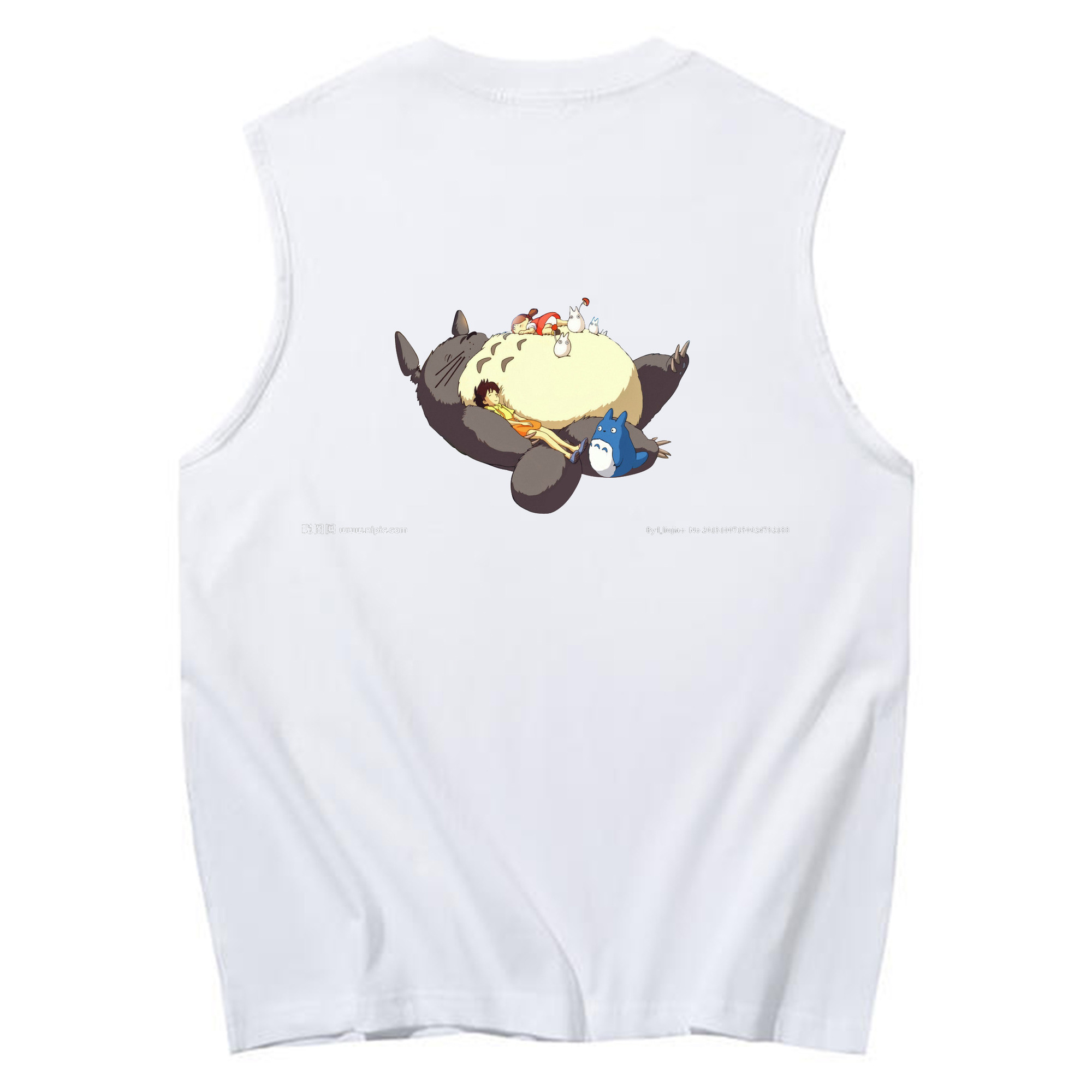 （画像用） となりのトトロ 草壁メイ 草壁サツキ My Neighbor Totoro Satsuki Kusakabe Mei Kusakabe コットン100％タンクトップ（背面プリント）