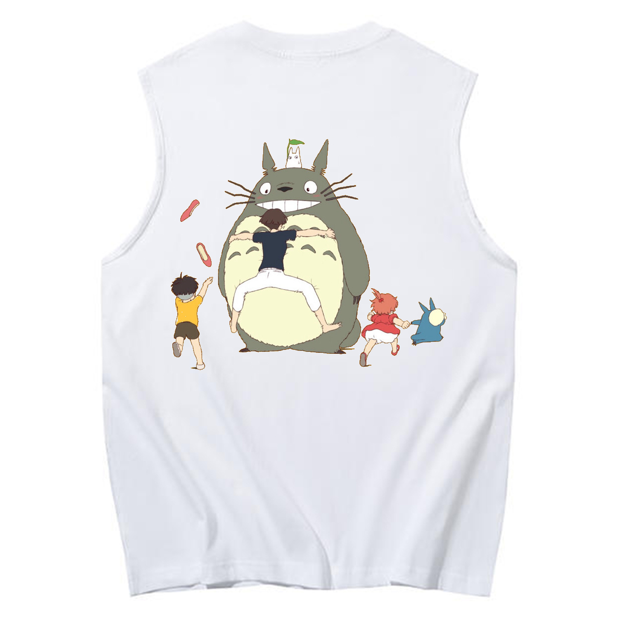 （画像用） となりのトトロ 草壁メイ 草壁サツキ My Neighbor Totoro Satsuki Kusakabe Mei Kusakabe コットン100％タンクトップ（背面プリント）