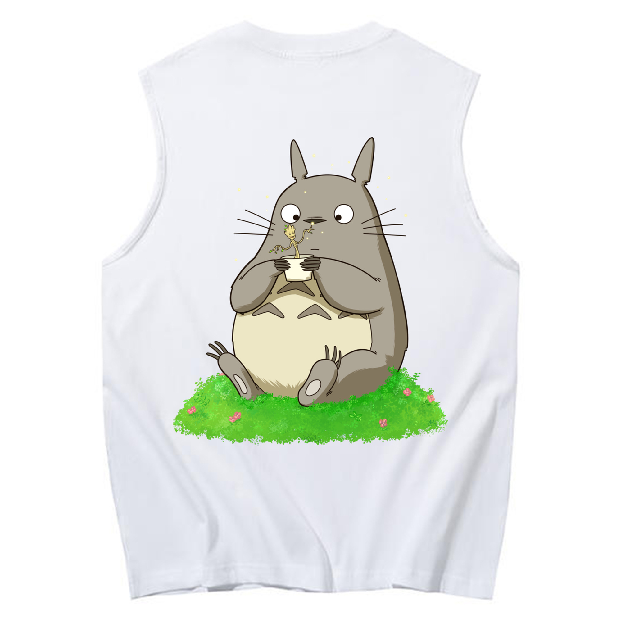 （画像用） となりのトトロ 草壁メイ 草壁サツキ My Neighbor Totoro Satsuki Kusakabe Mei Kusakabe コットン100％タンクトップ（背面プリント）