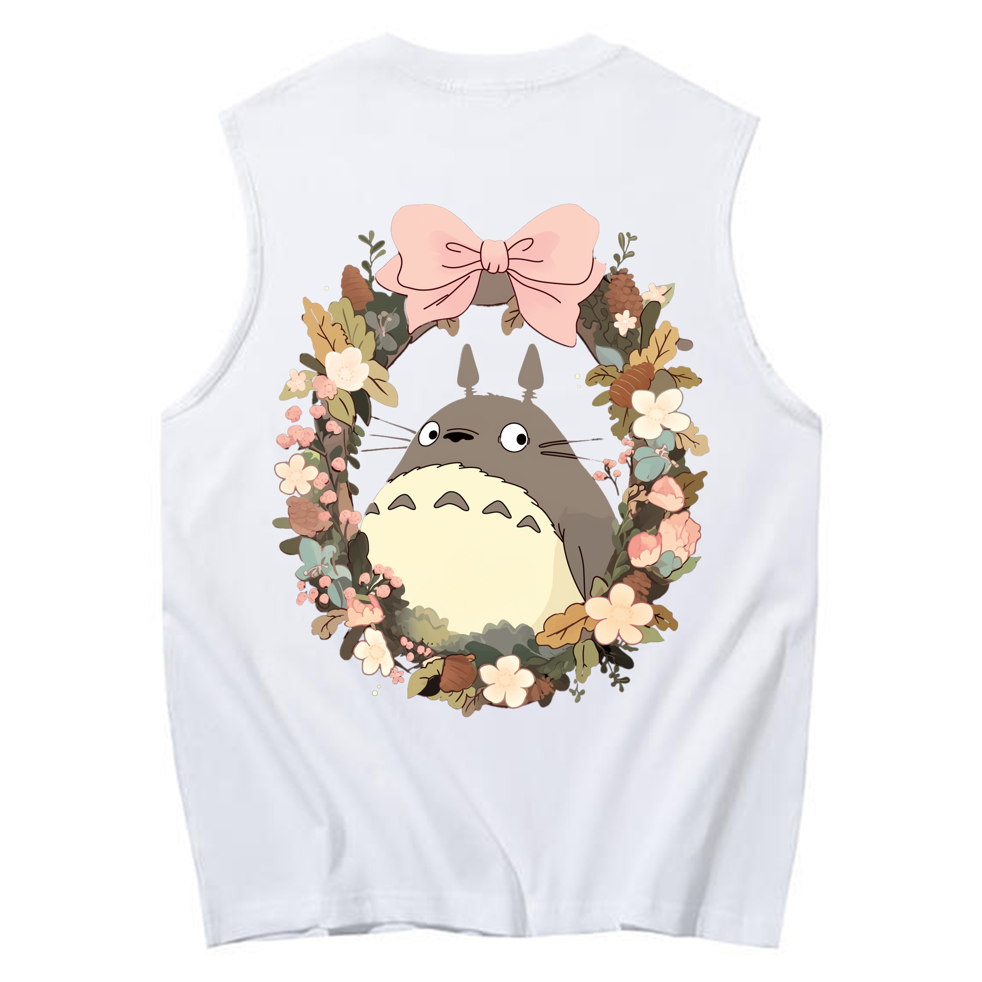 （画像用） となりのトトロ 草壁メイ 草壁サツキ My Neighbor Totoro Satsuki Kusakabe Mei Kusakabe コットン100％タンクトップ（背面プリント）