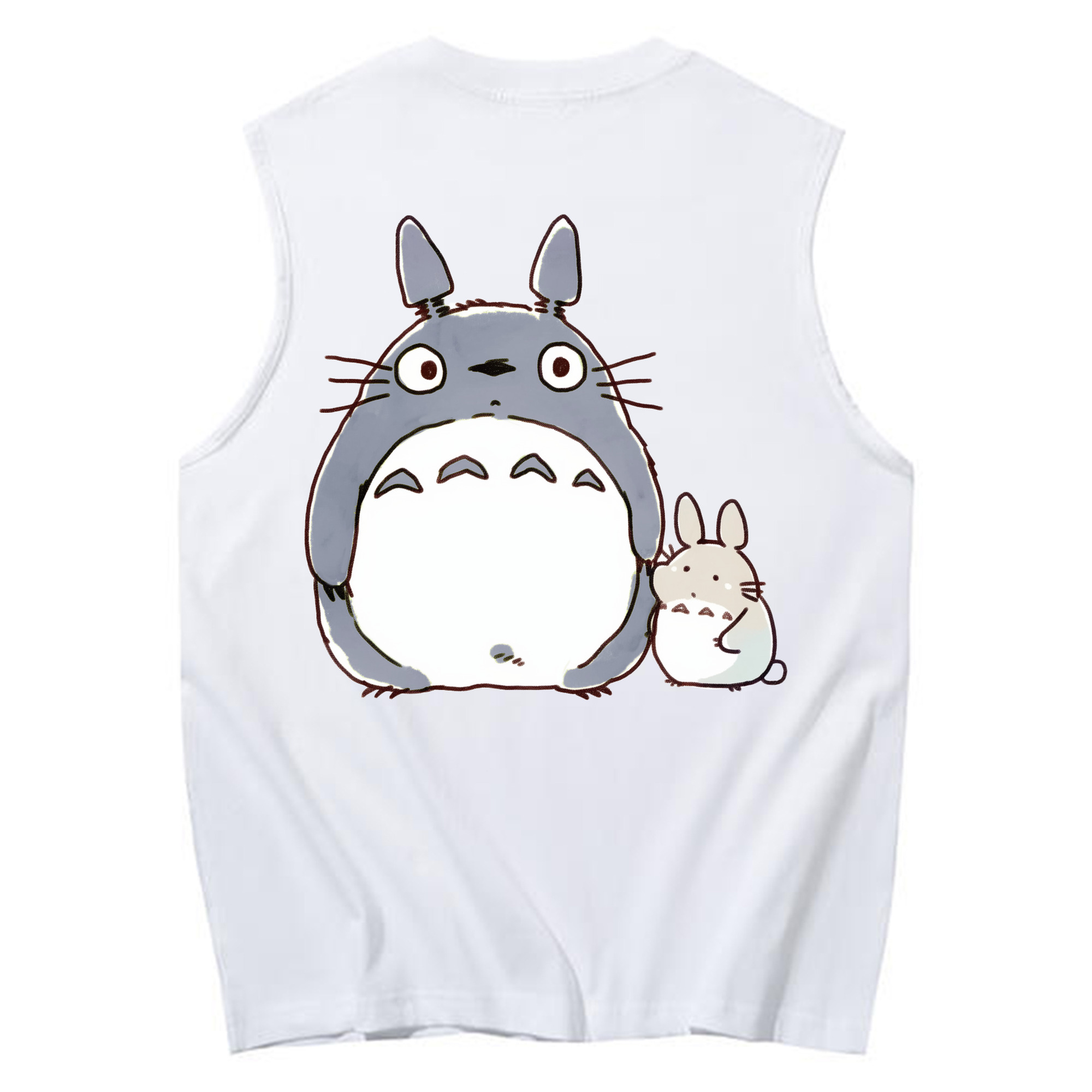 （画像用） となりのトトロ 草壁メイ 草壁サツキ My Neighbor Totoro Satsuki Kusakabe Mei Kusakabe コットン100％タンクトップ（背面プリント）