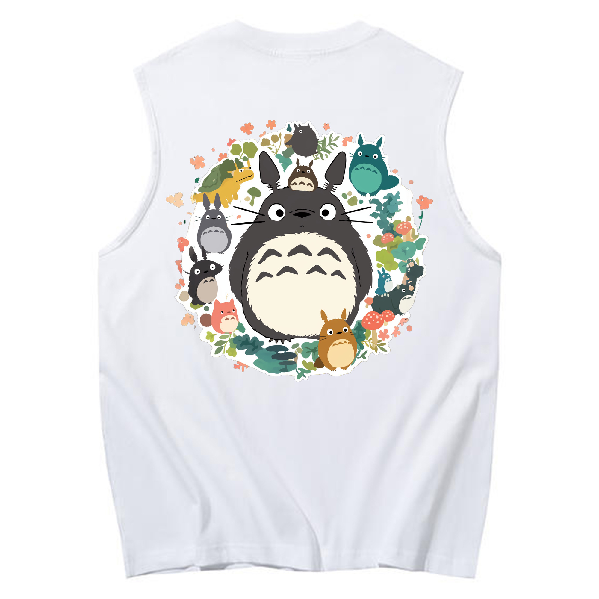 （画像用） となりのトトロ 草壁メイ 草壁サツキ My Neighbor Totoro Satsuki Kusakabe Mei Kusakabe コットン100％タンクトップ（背面プリント）