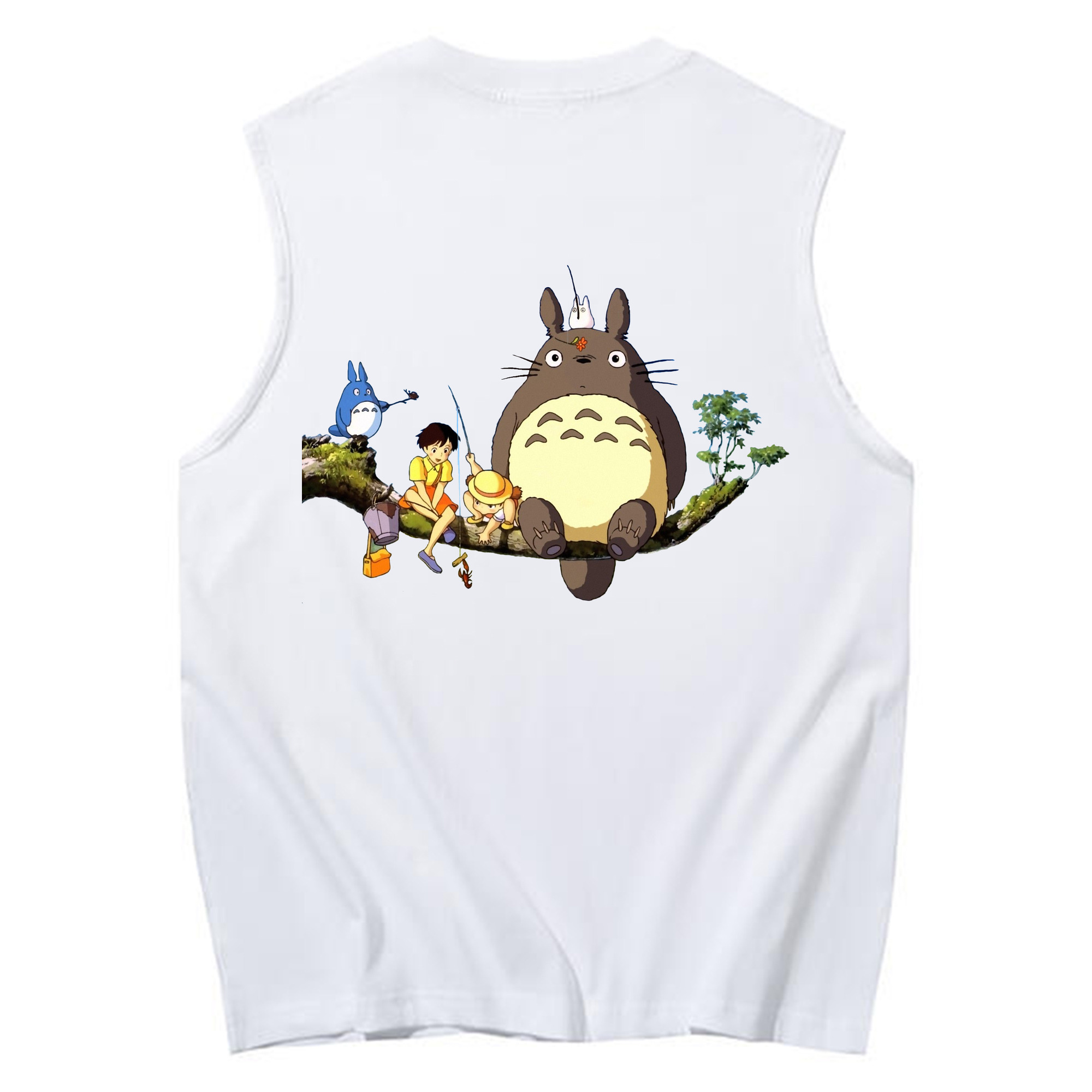 （画像用） となりのトトロ 草壁メイ 草壁サツキ My Neighbor Totoro Satsuki Kusakabe Mei Kusakabe コットン100％タンクトップ（背面プリント）
