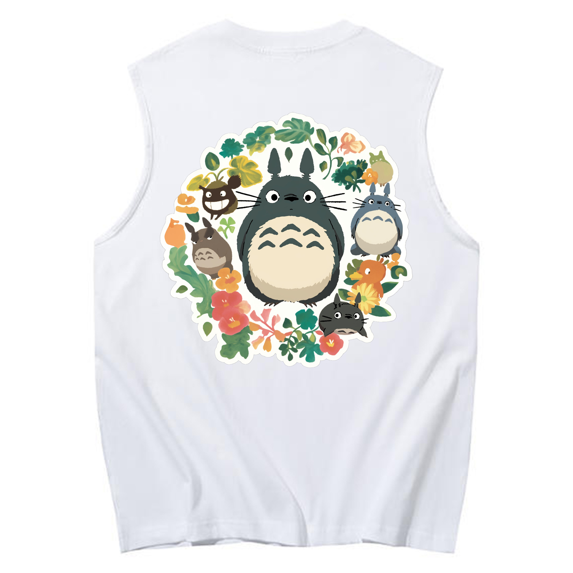 （画像用） となりのトトロ 草壁メイ 草壁サツキ My Neighbor Totoro Satsuki Kusakabe Mei Kusakabe コットン100％タンクトップ（背面プリント）