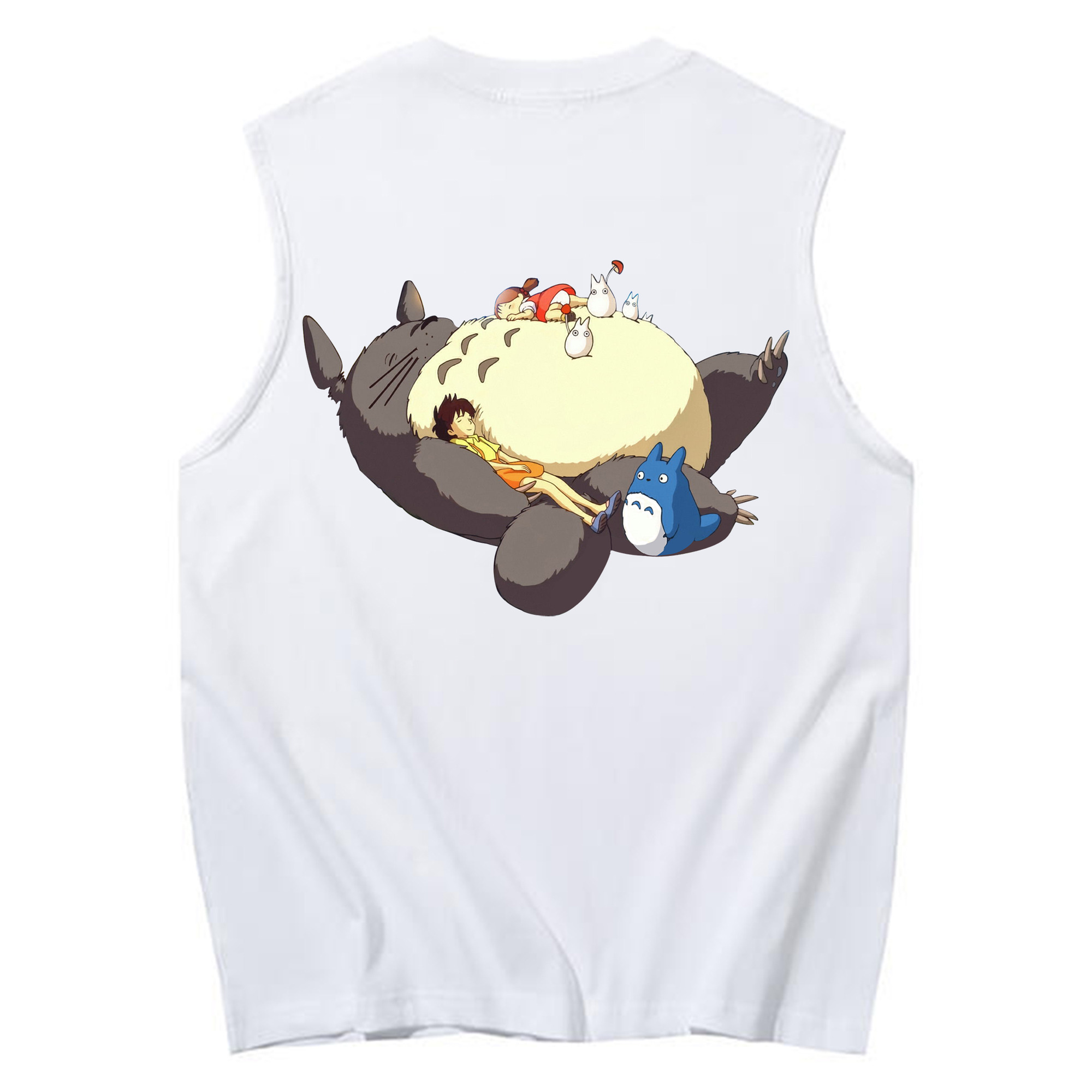 （画像用） となりのトトロ 草壁メイ 草壁サツキ My Neighbor Totoro Satsuki Kusakabe Mei Kusakabe コットン100％タンクトップ（背面プリント）